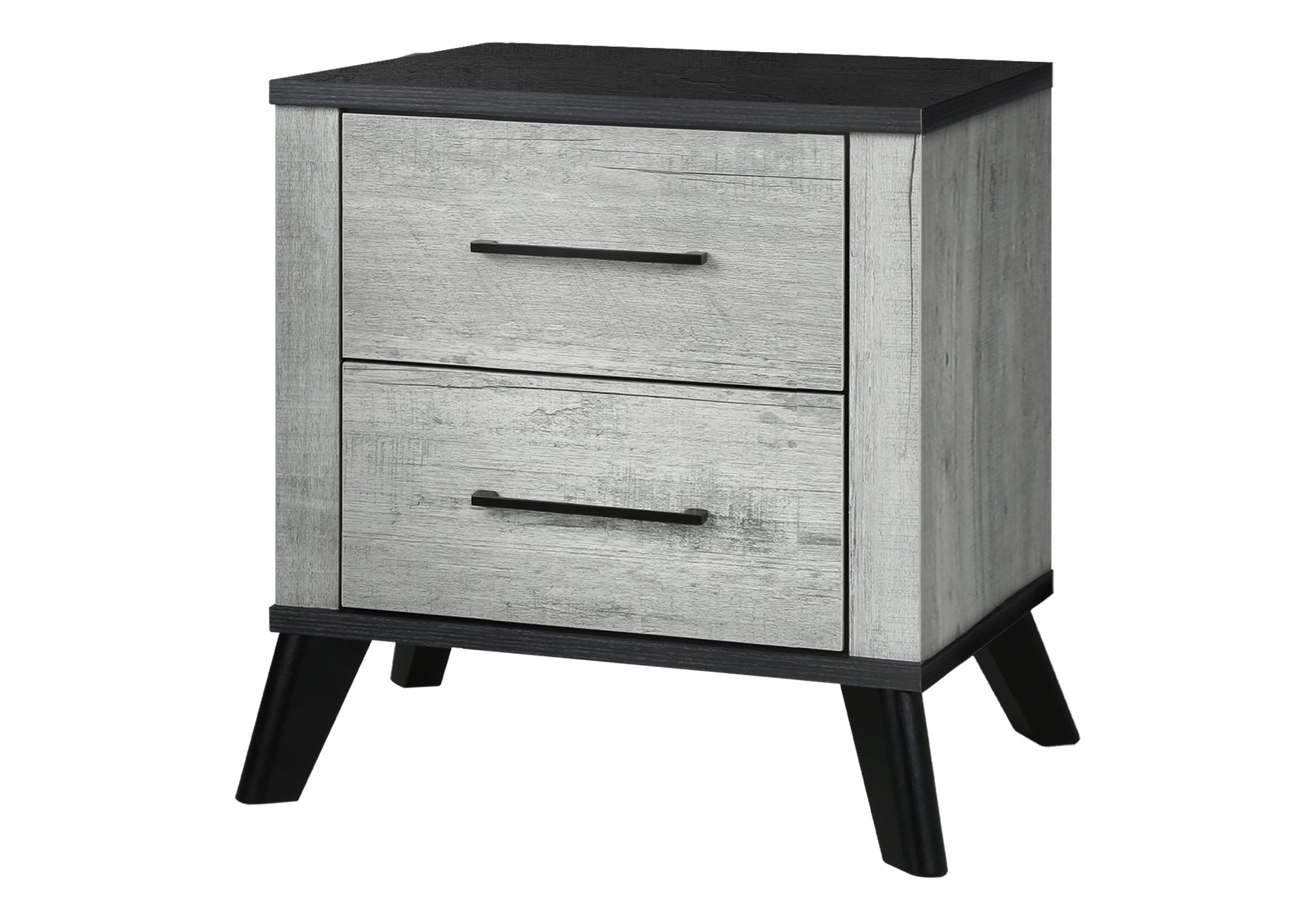 CHAMBRE A COUCHER - TABLE DE CHEVET 2 TIROIRS / GRIS – I 5253