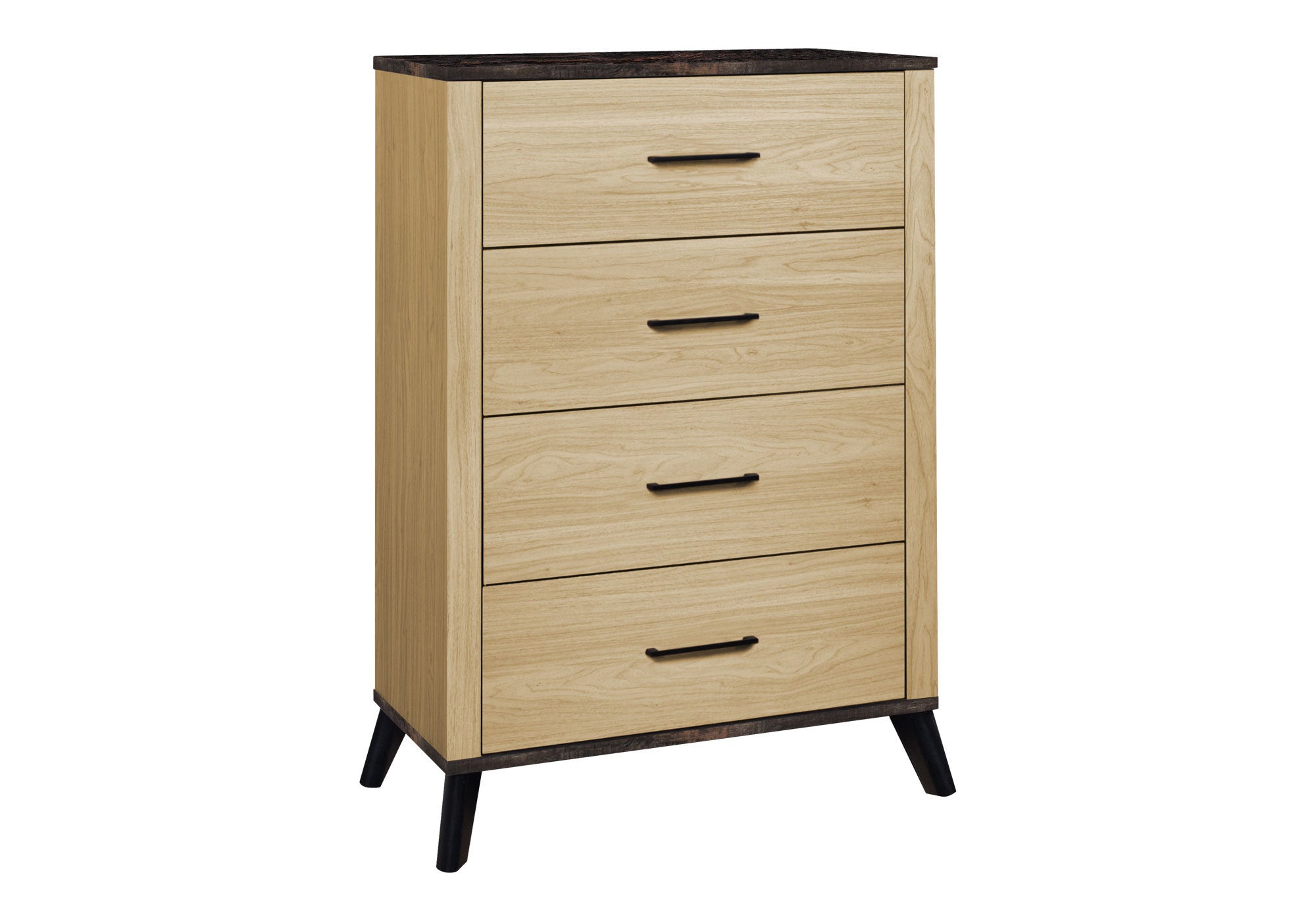 CHAMBRE A COUCHER - COMMODE 4 TIROIRS / CHENE PALE/ RUSTIQUE – I 5259
