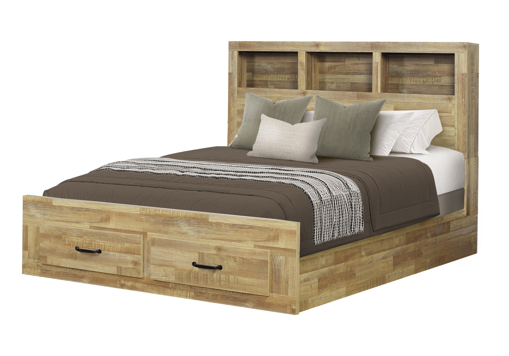 CHAMBRE A COUCHER - LIT QUEEN / CHENE MOYEN / 2 TIROIR – I 5275Q