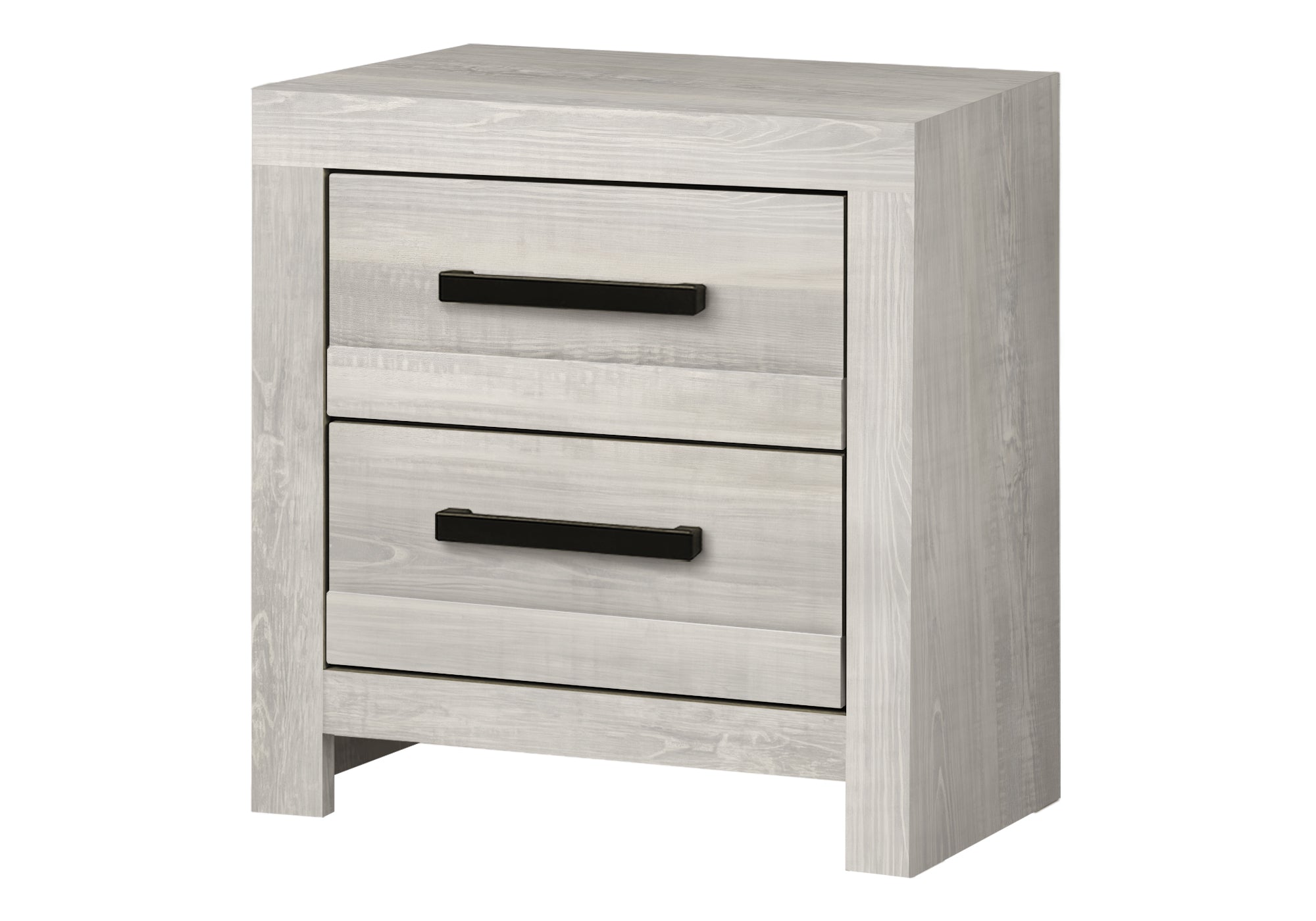 CHAMBRE A COUCHER - TABLE DE CHEVET 2 TIROIRS / BOIS GRIS – I 5283