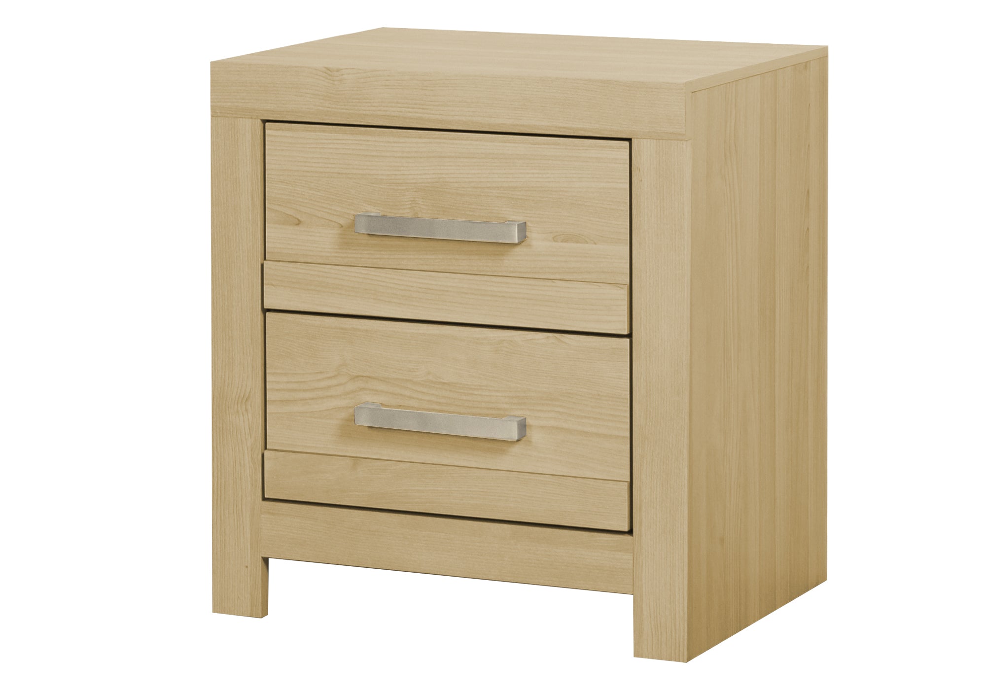 CHAMBRE A COUCHER - TABLE DE CHEVET 2 TIROIRS / FINI NATUREL – I 5288