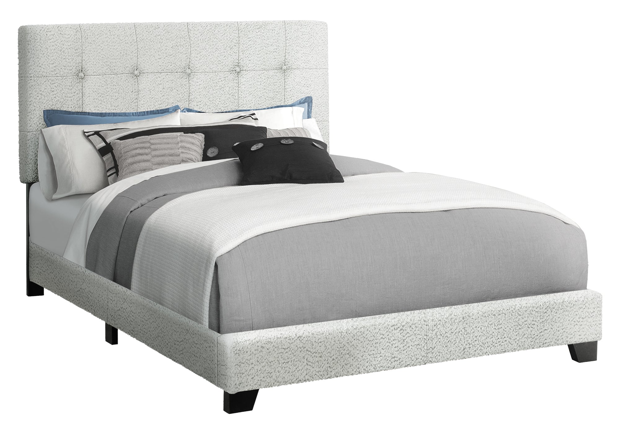 LIT - DOUBLE / TISSU BOUCLE GRIS PALE – I 5801F