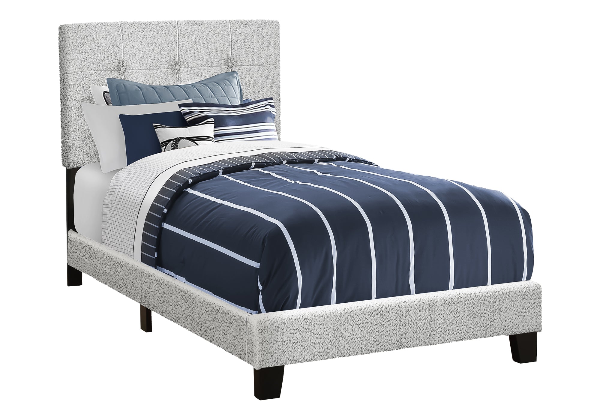 LIT - SIMPLE / TISSU BOUCLE GRIS PALE – I 5801T