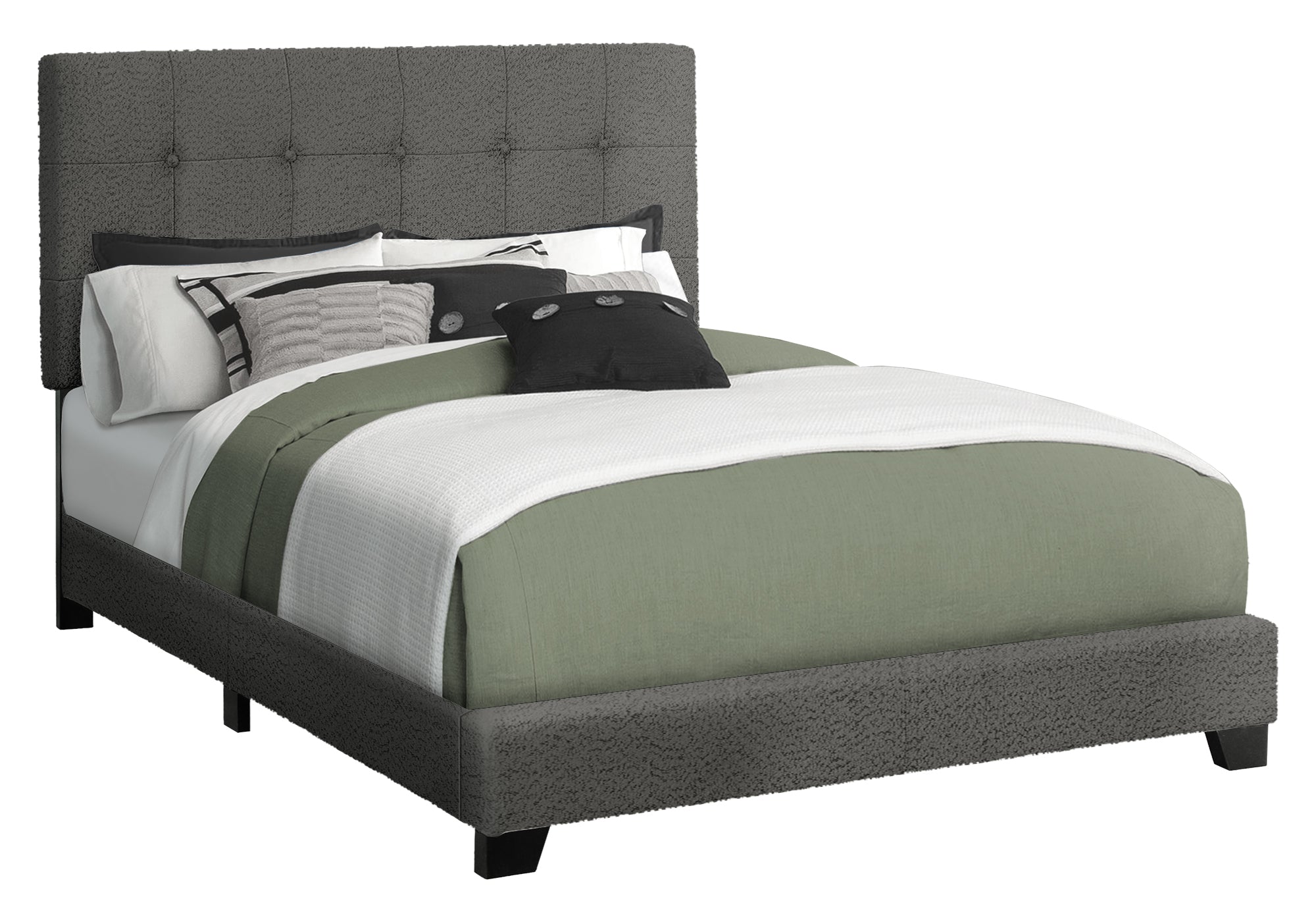 LIT - DOUBLE / TISSU BOUCLE GRIS FONCE – I 5803F