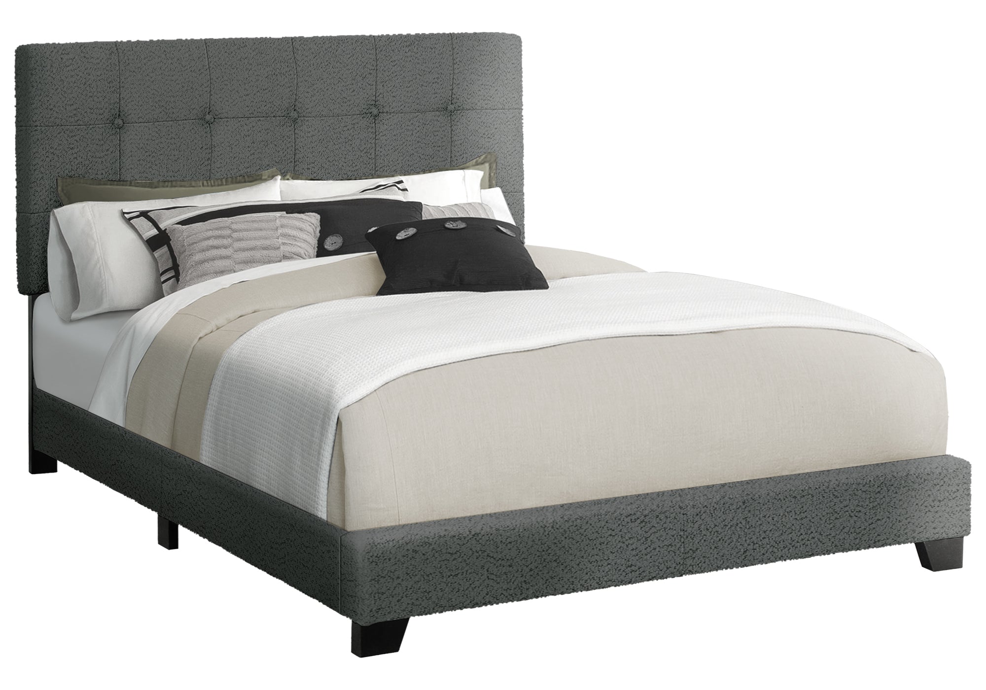 LIT - QUEEN / TISSU BOUCLE GRIS FONCE – I 5803Q