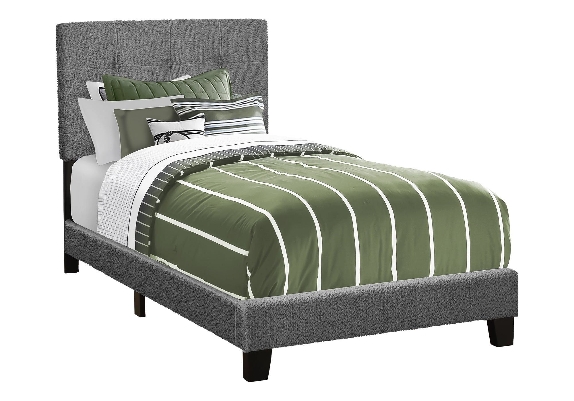 LIT - SIMPLE / TISSU BOUCLE GRIS FONCE – I 5803T
