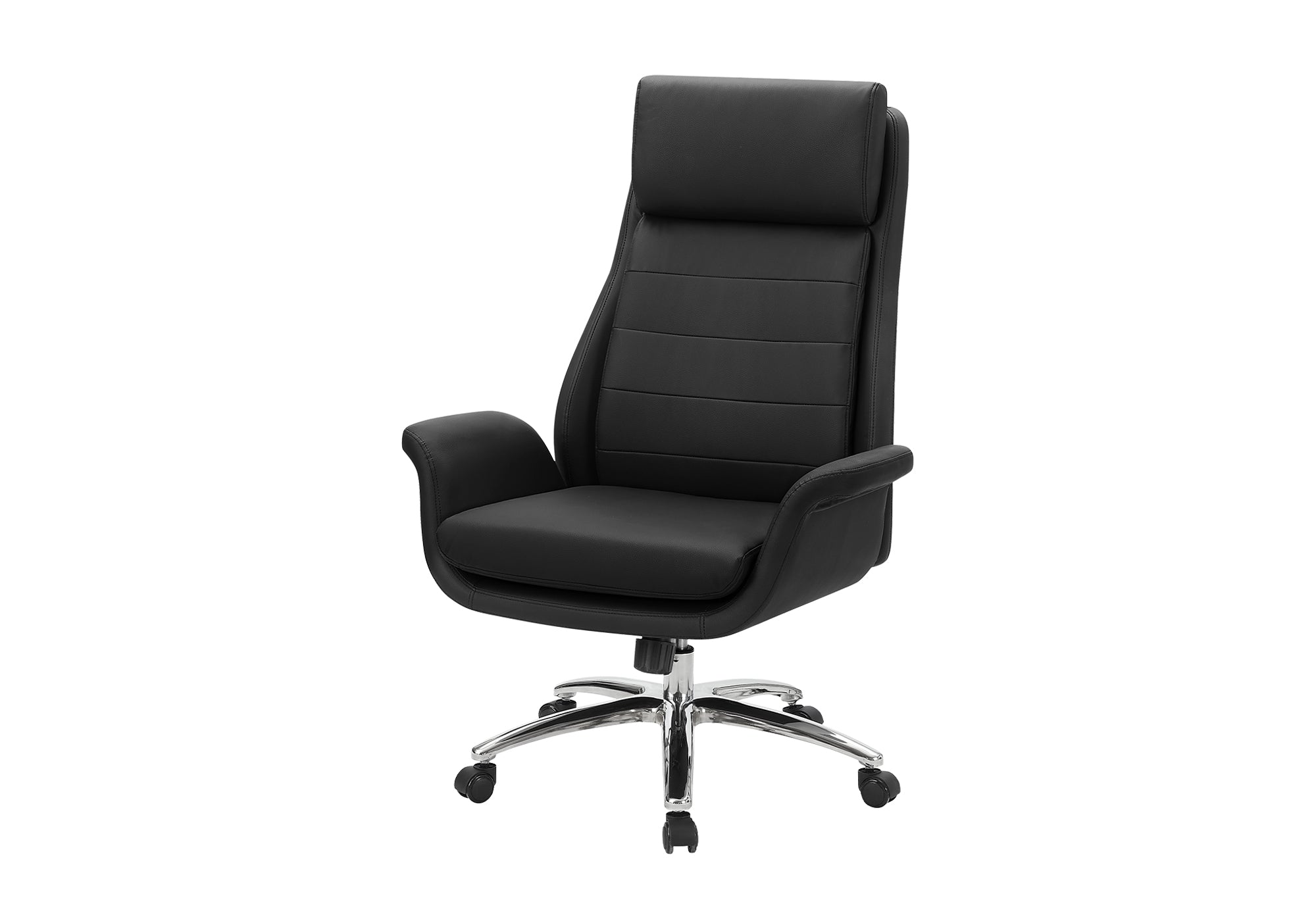 CHAISE DE BUREAU - SIMILI-CUIR NOIR / DOSSIER EXECUTIF – I 7253