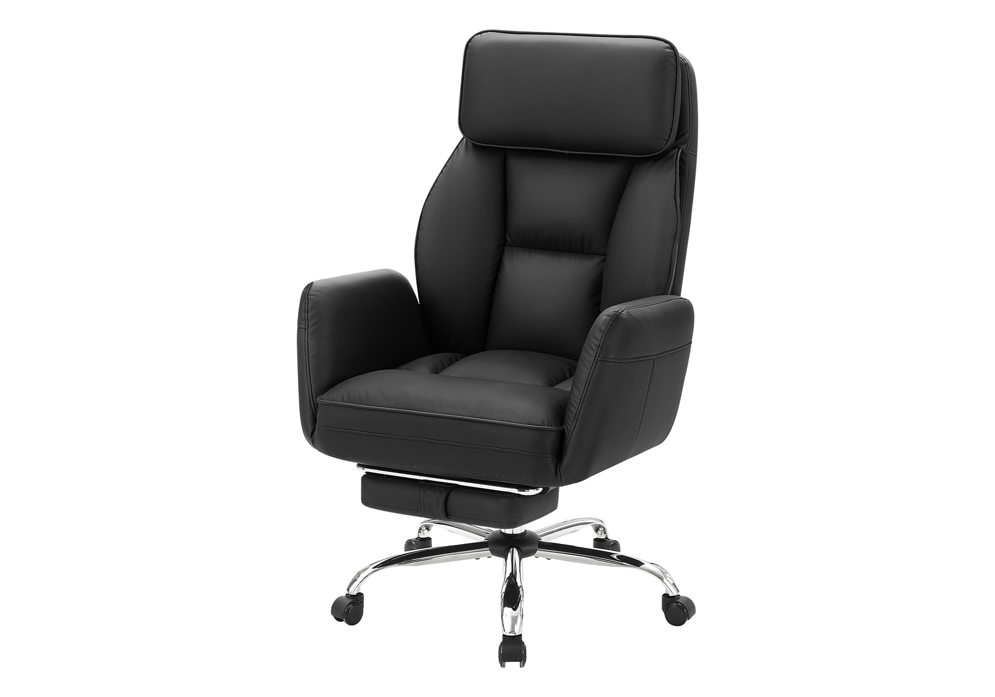 CHAISE DE BUREAU - SIMILI-CUIR NOIR / DOSSIER EXECUTIF – I 7275