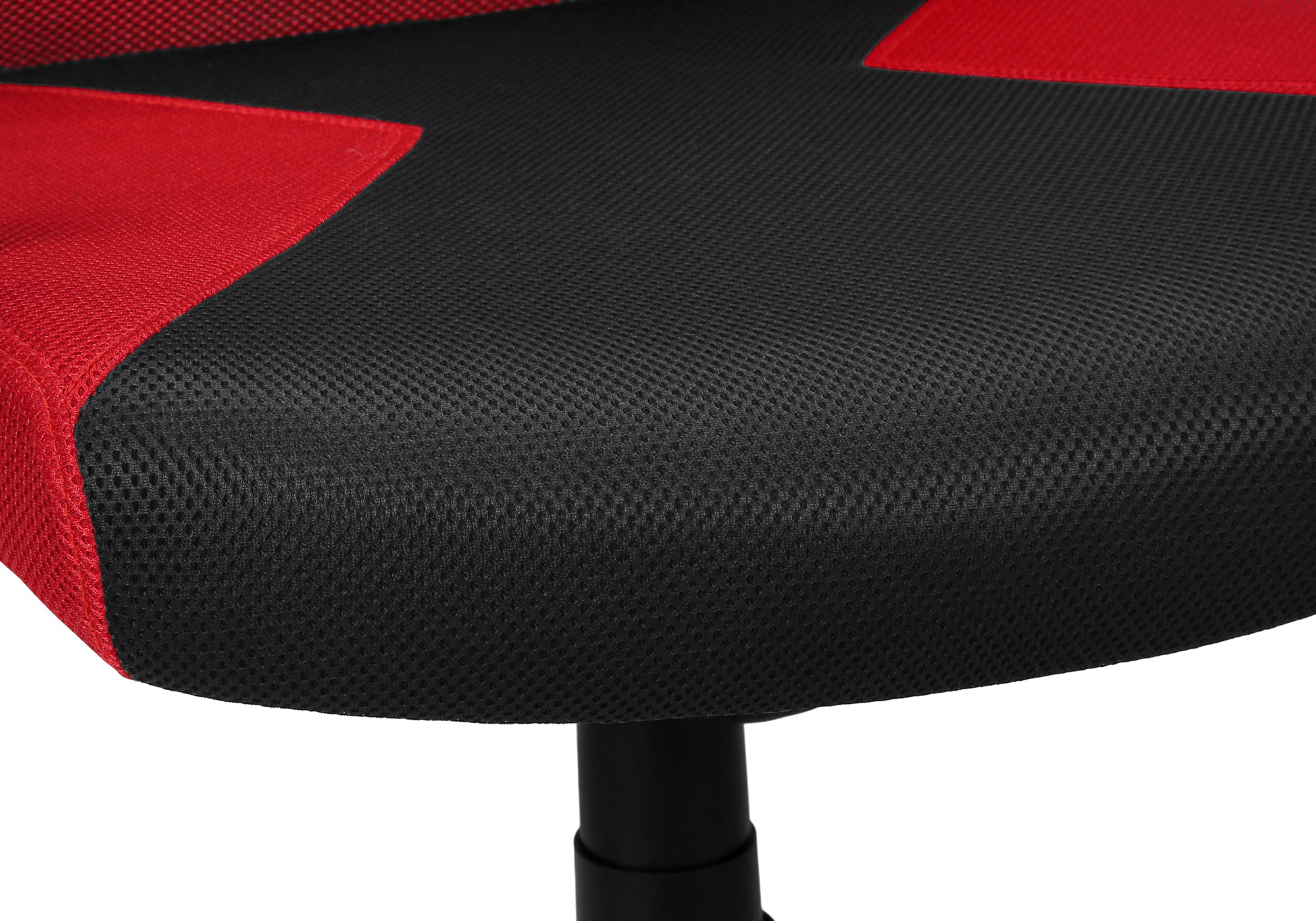 CHAISE DE BUREAU - JEU / TISSU NOIR / ROUGE SUR ROULETTES – I 7357