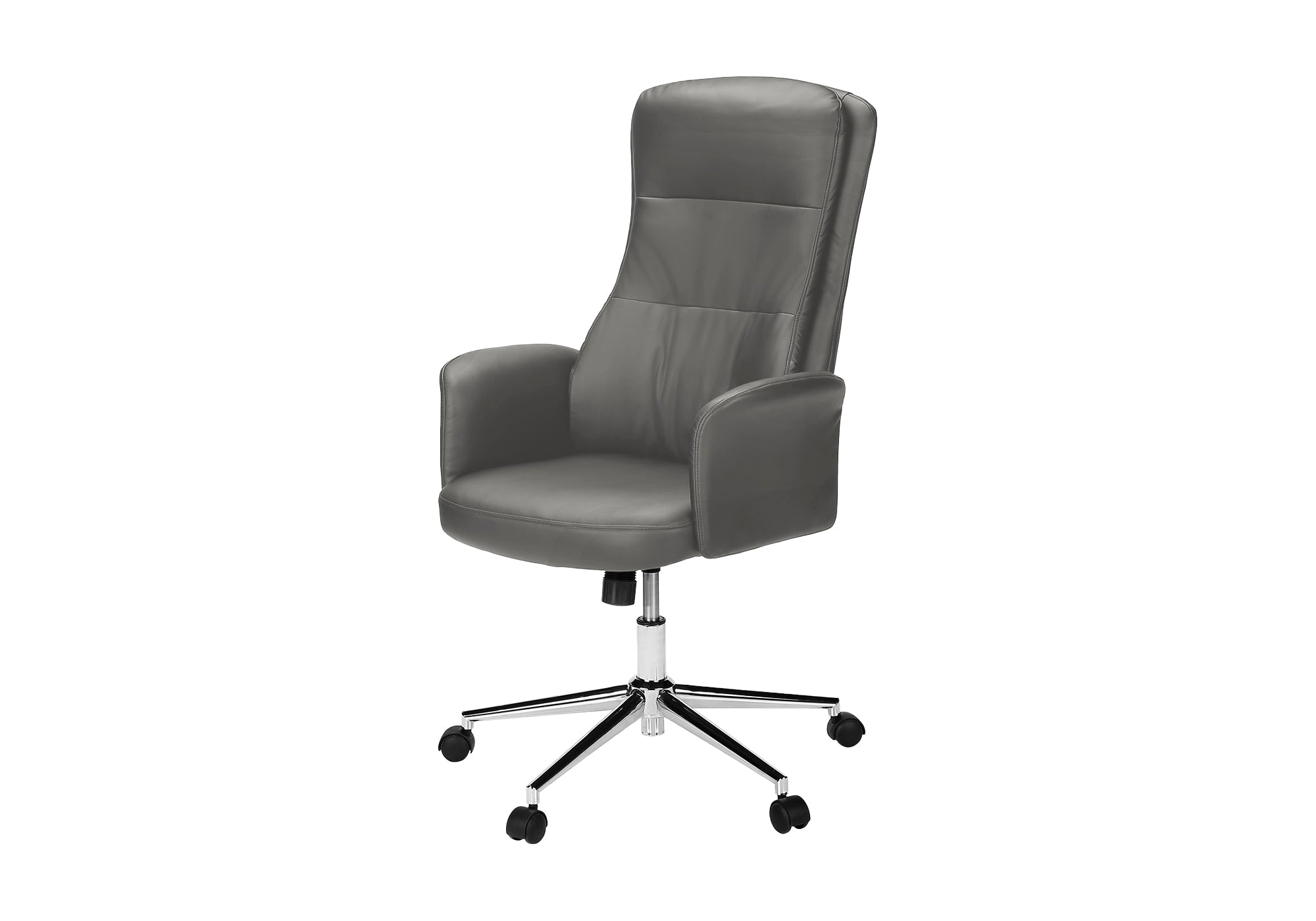 CHAISE DE BUREAU - GRIS FONCE SIMILI-CUIR / DOSSIER EXECUTIF – I 7375