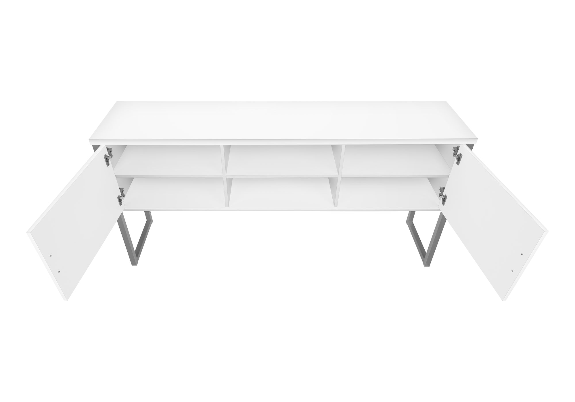 HUCHE DE BUREAU - 72"L BLANC / ARGENT QUALITE COMMERCIALE – I 7728