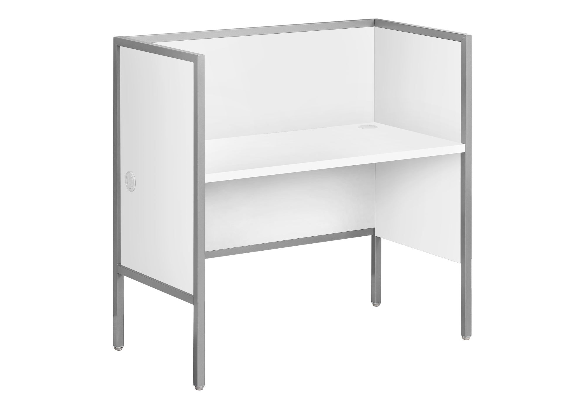 BUREAU CUBICLE - 48"L BLANC / ARGENT QUALITE COMMERCIALE – I 7729