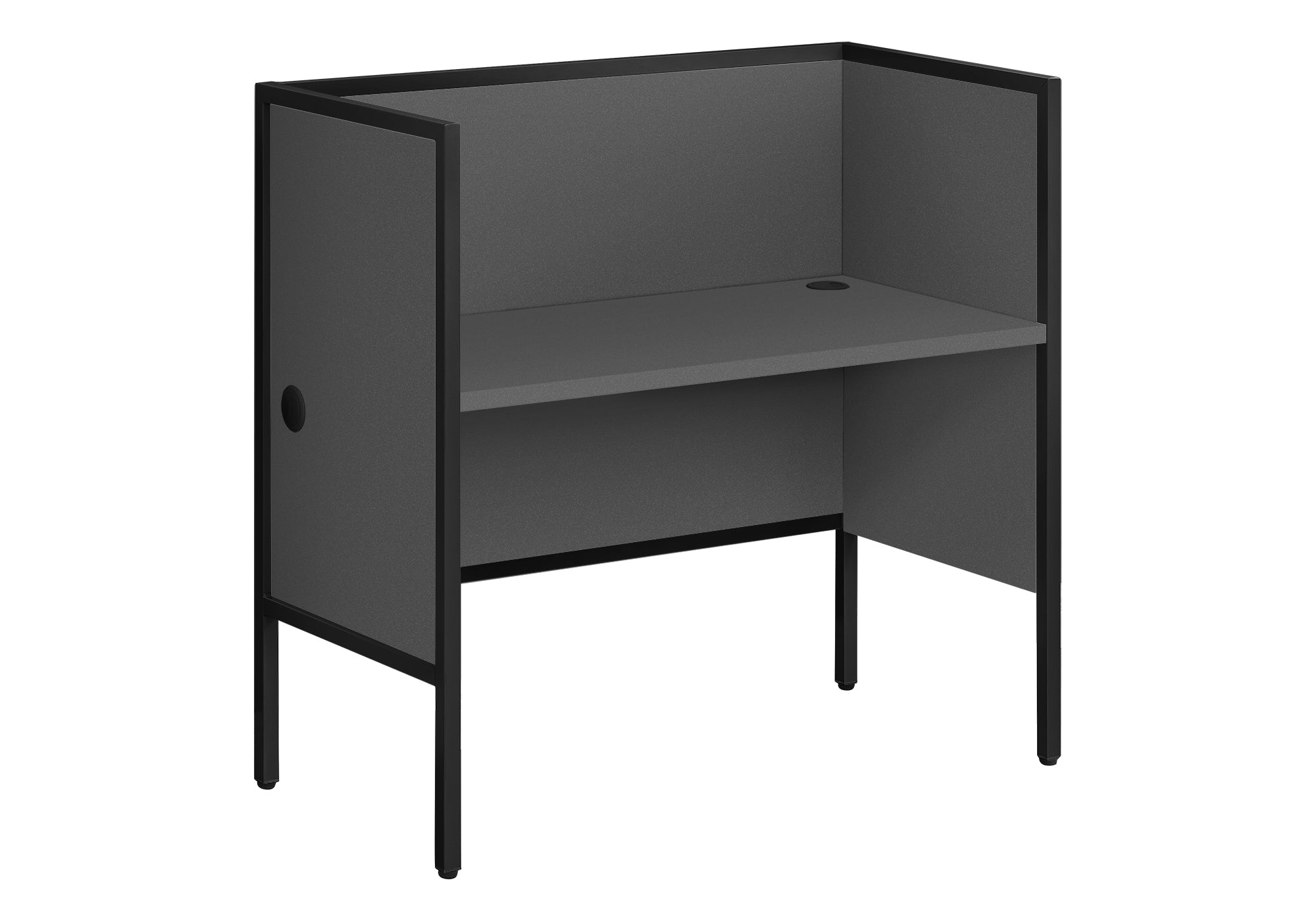 BUREAU CUBICLE - 48"L GRIS / NOIR QUALITE COMMERCIALE – I 7734