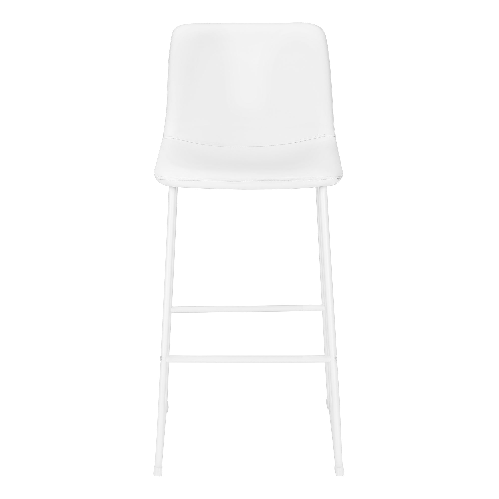 TABOURET DE BAR - 40"H / SIMILI-CUIR BLANC / METAL BLANC – I 7750