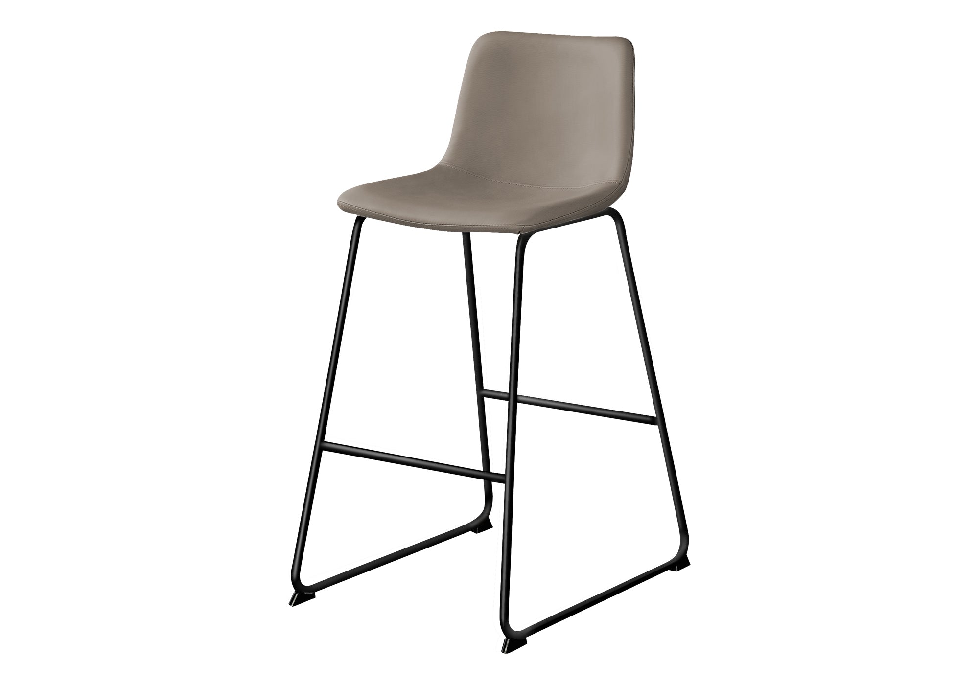 TABOURET DE BAR - 40"H / SIMILI-CUIR TAUPE / METAL NOIR – I 7751