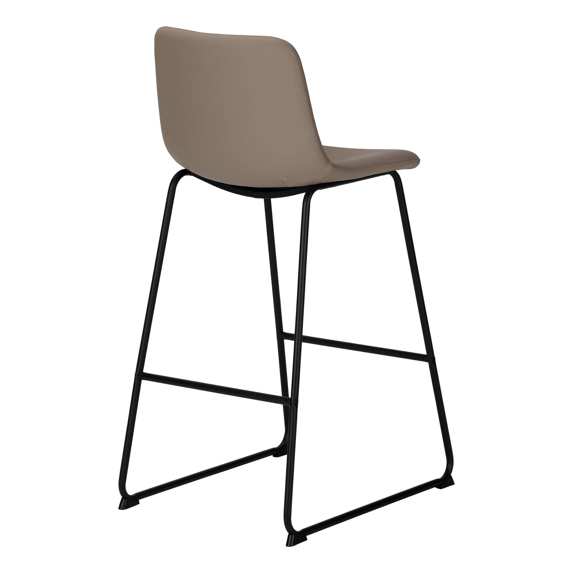 TABOURET DE BAR - 40"H / SIMILI-CUIR TAUPE / METAL NOIR – I 7751