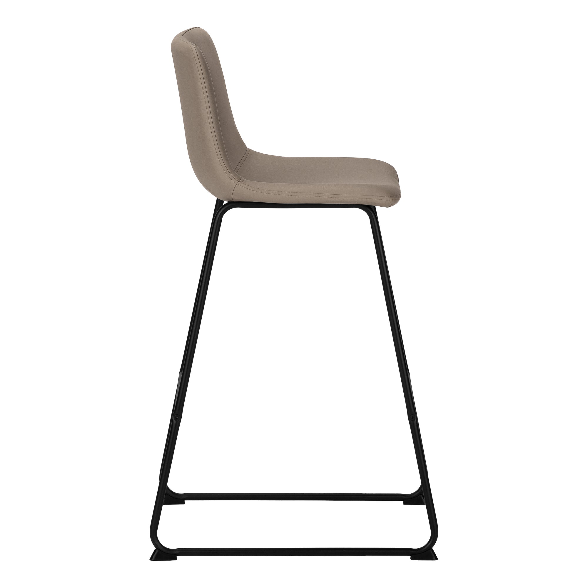TABOURET DE BAR - 40"H / SIMILI-CUIR TAUPE / METAL NOIR – I 7751
