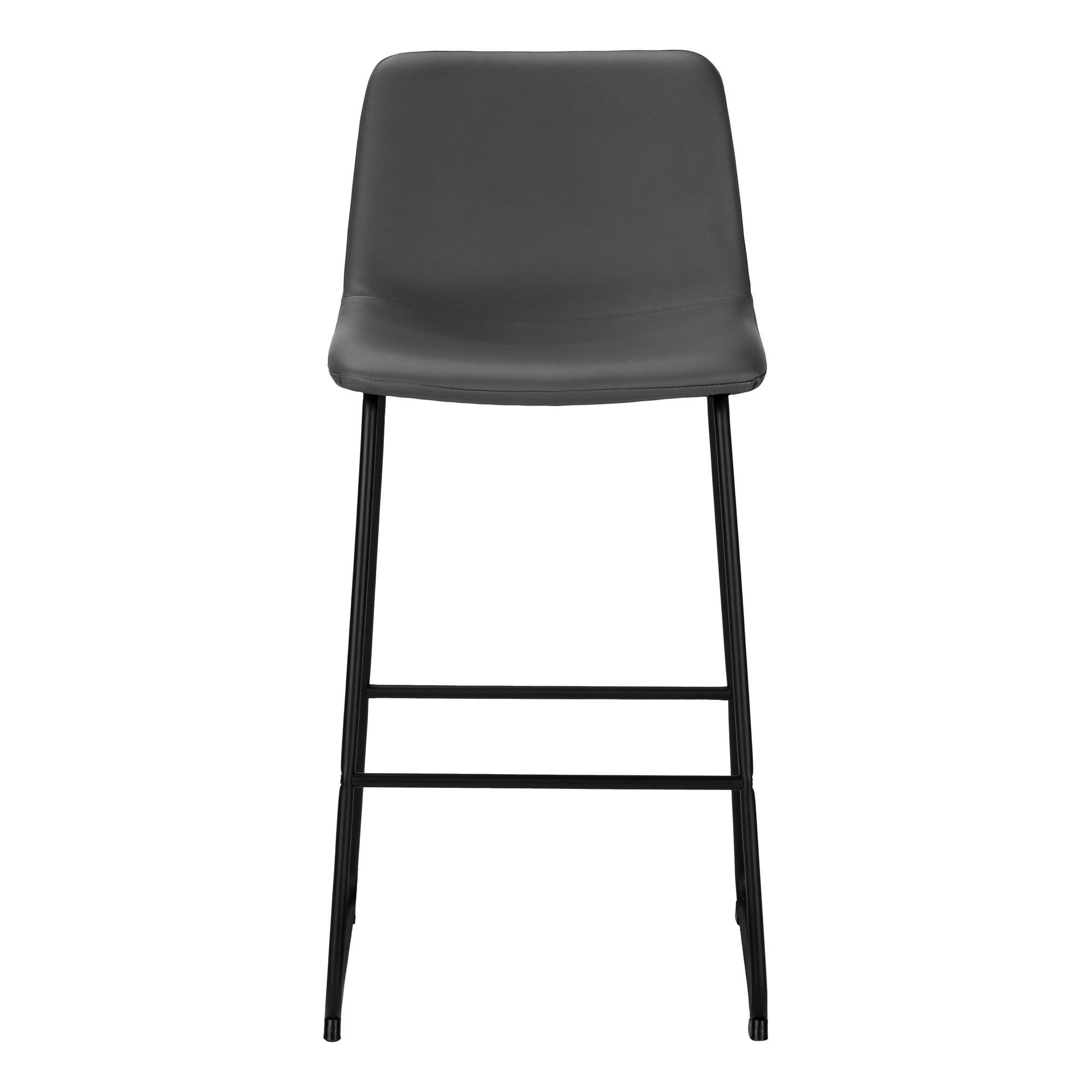 TABOURET DE BAR - 40"H / SIMILI-CUIR GRIS / METAL NOIR – I 7752