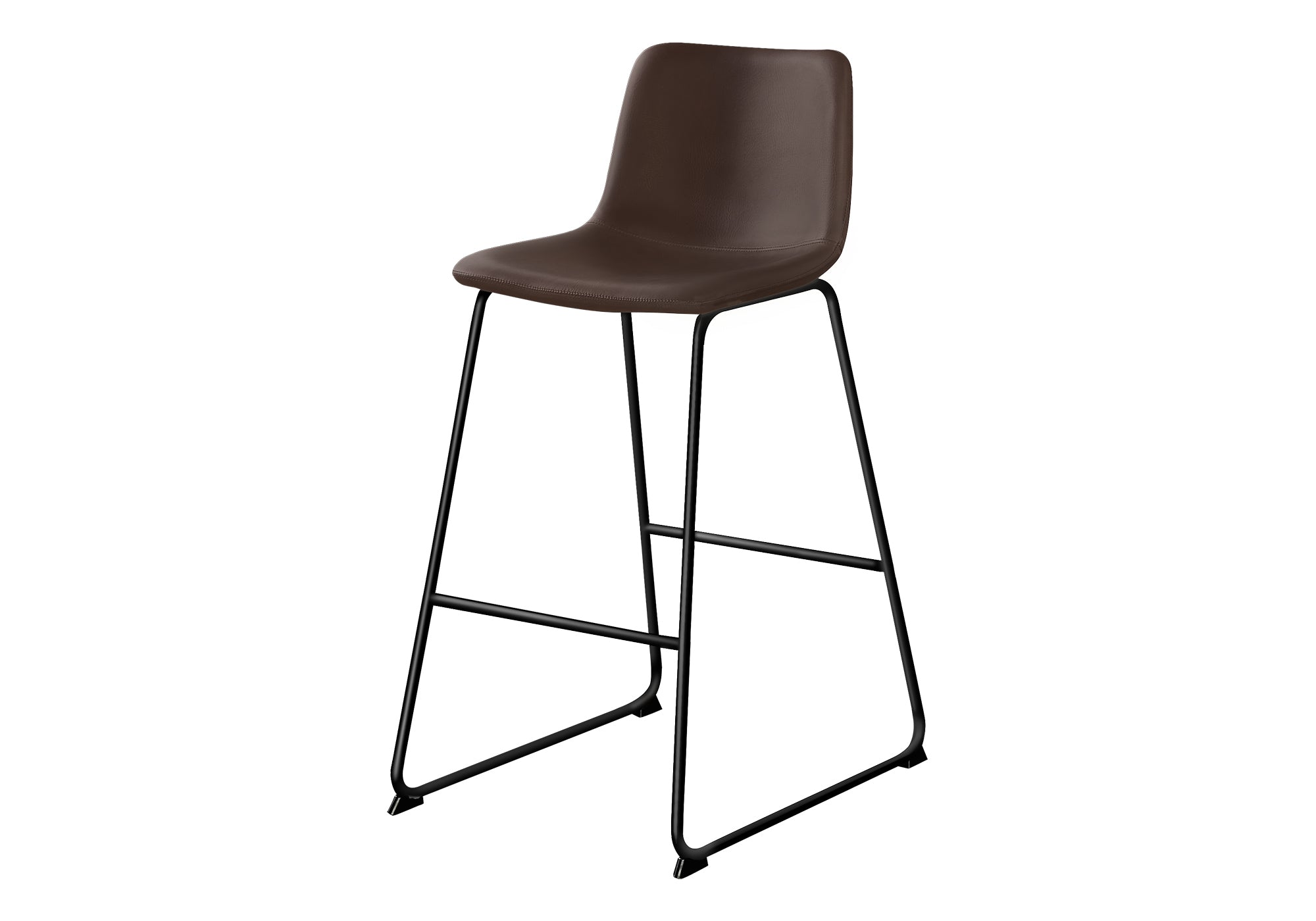 TABOURET DE BAR - 40"H / SIMILI-CUIR BRUN / METAL NOIR – I 7753