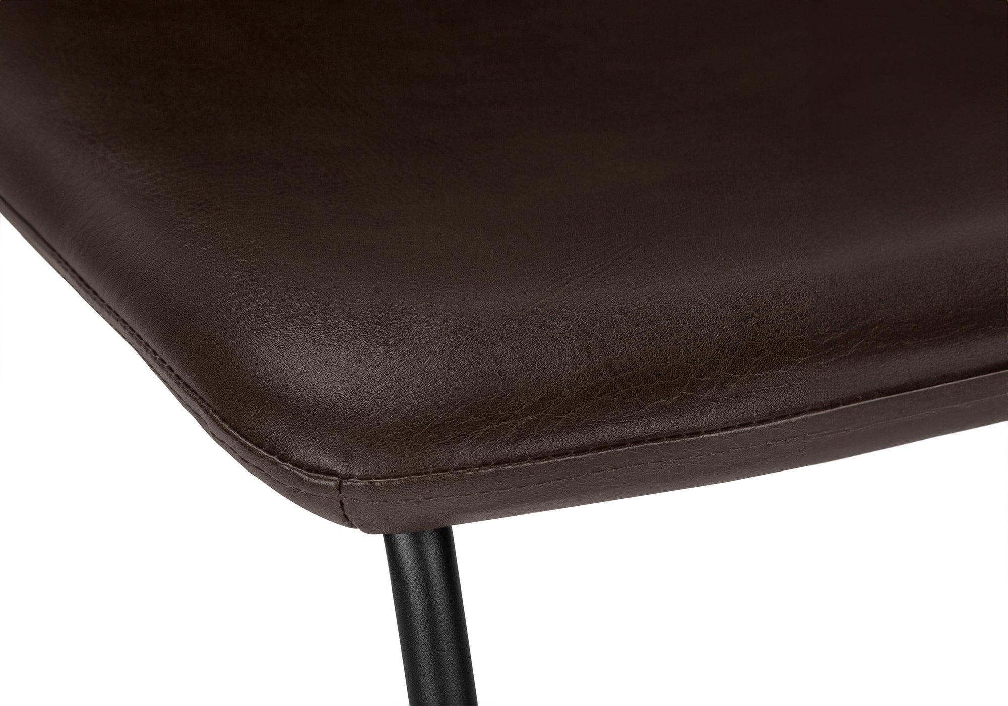 TABOURET DE BAR - 40"H / SIMILI-CUIR BRUN / METAL NOIR – I 7753