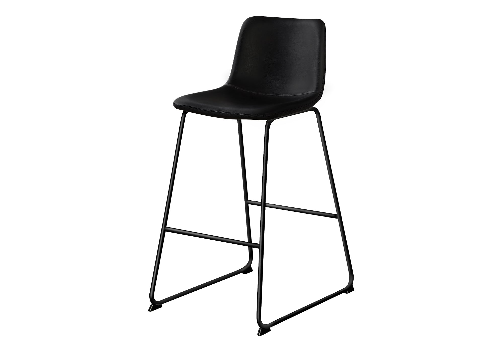 TABOURET DE BAR - 40"H / SIMILI-CUIR NOIR / METAL NOIR – I 7754