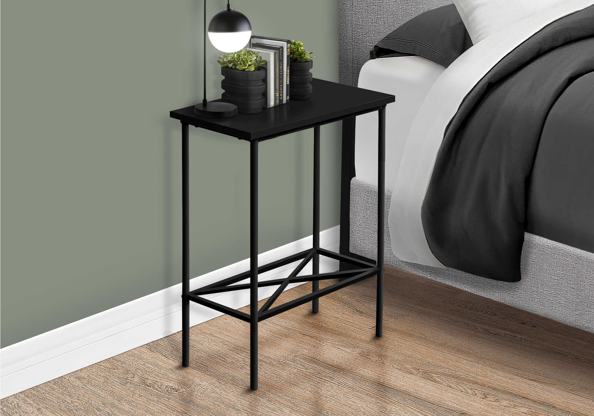 Image of nightstand - 24"h / black / black metal  i 2078.