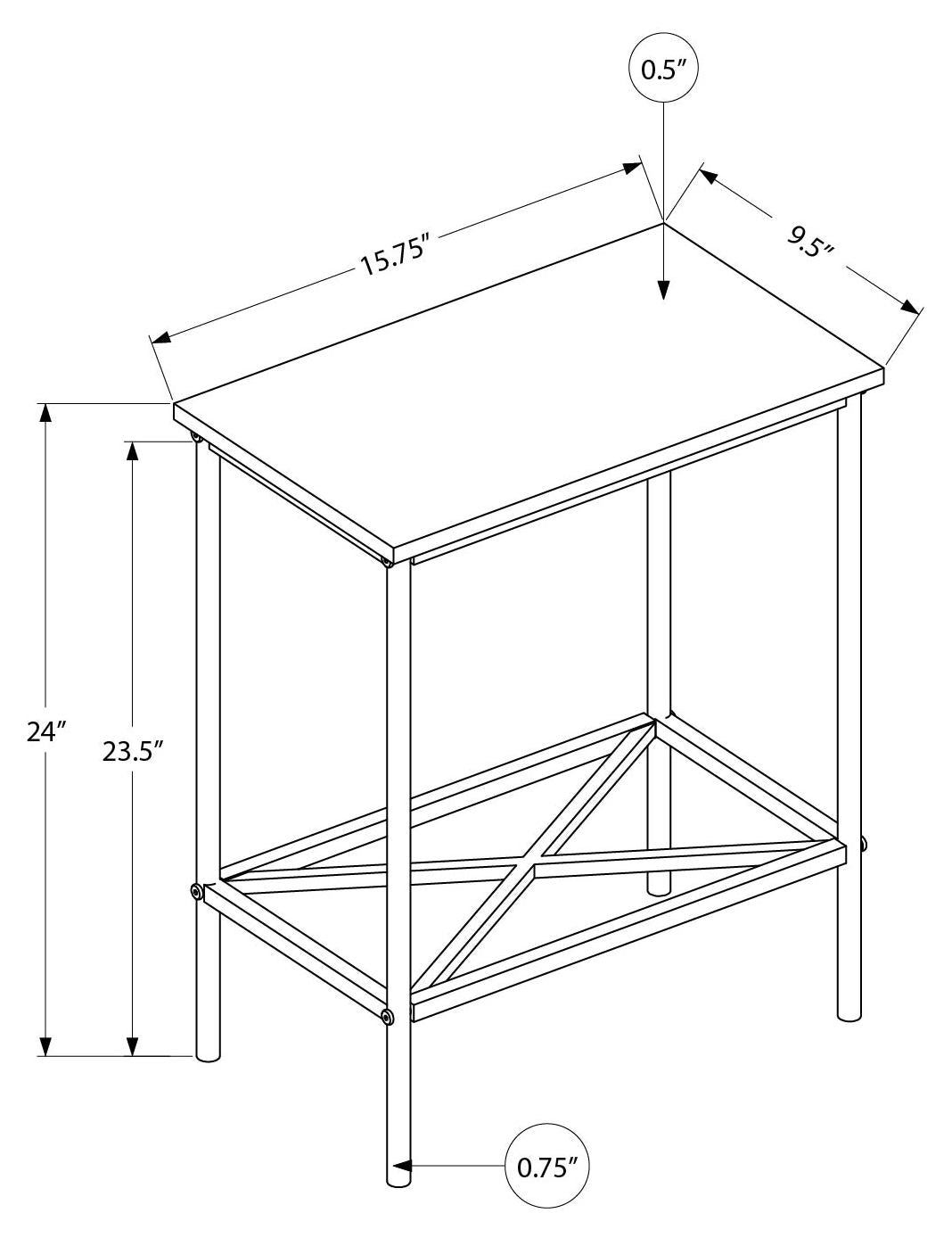 TABLE DE CHEVET - 24"H / BLANC / METAL BLANC – I 2079.