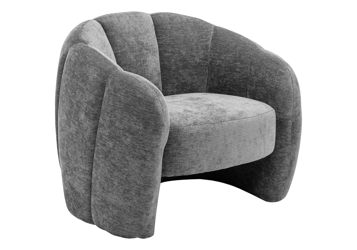 CHAISE D'APPOINT - 29"H / TISSU GRIS FONCE – I 8111
