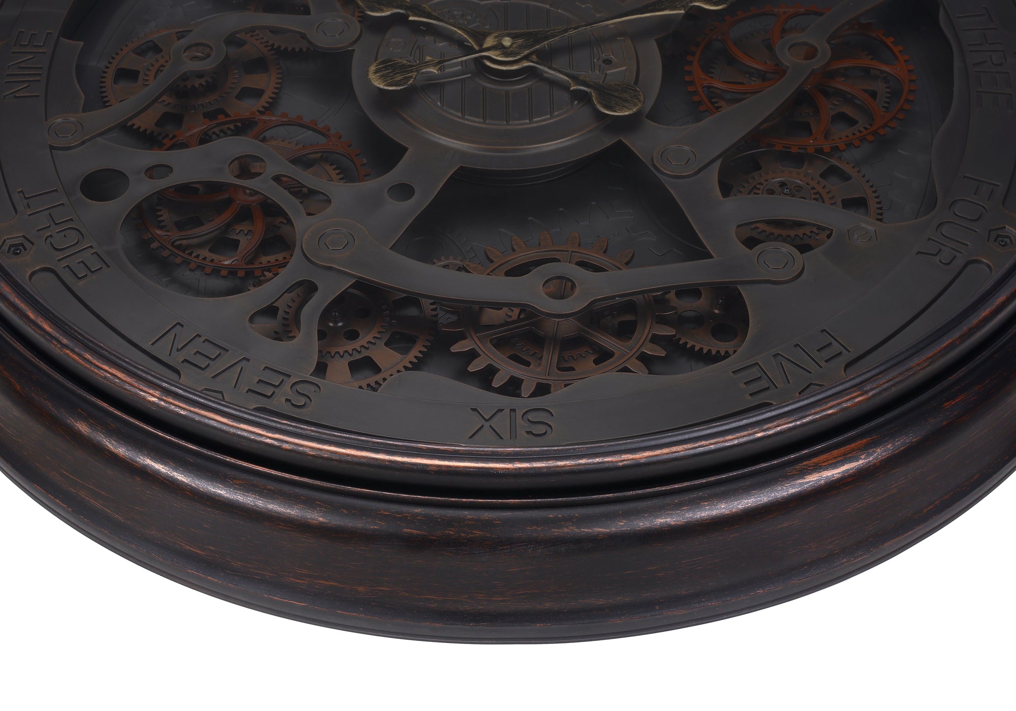 HORLOGE - 30" DIA. MURALE / MECANISME D'ENGRENAGE /  NOIR – I 9029