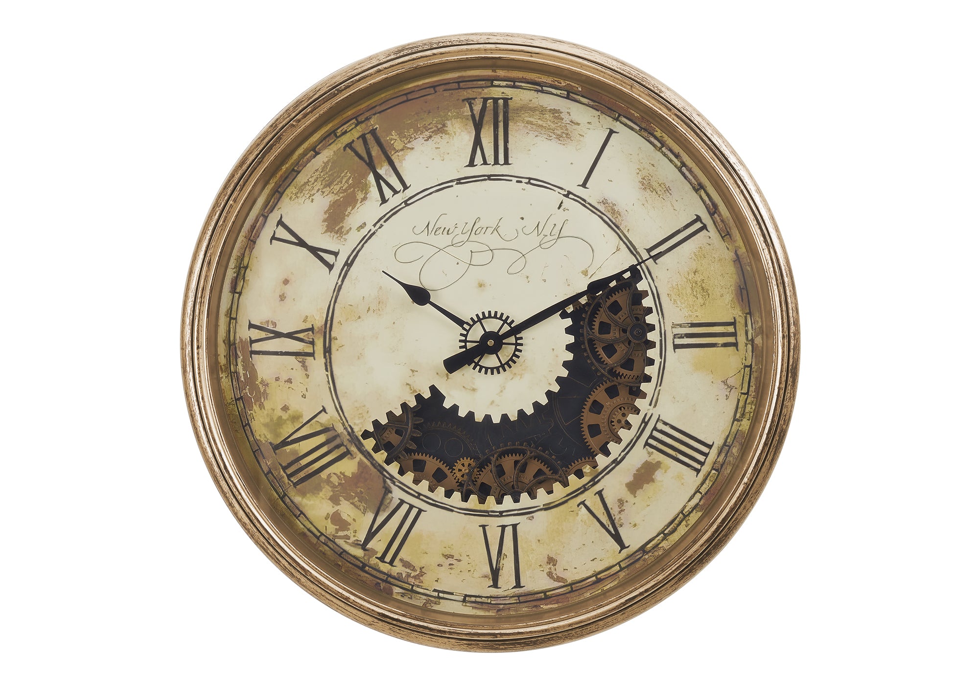 HORLOGE - 30" DIA. MURALE / MECANISME D'ENGRENAGE /  BRUN – I 9034