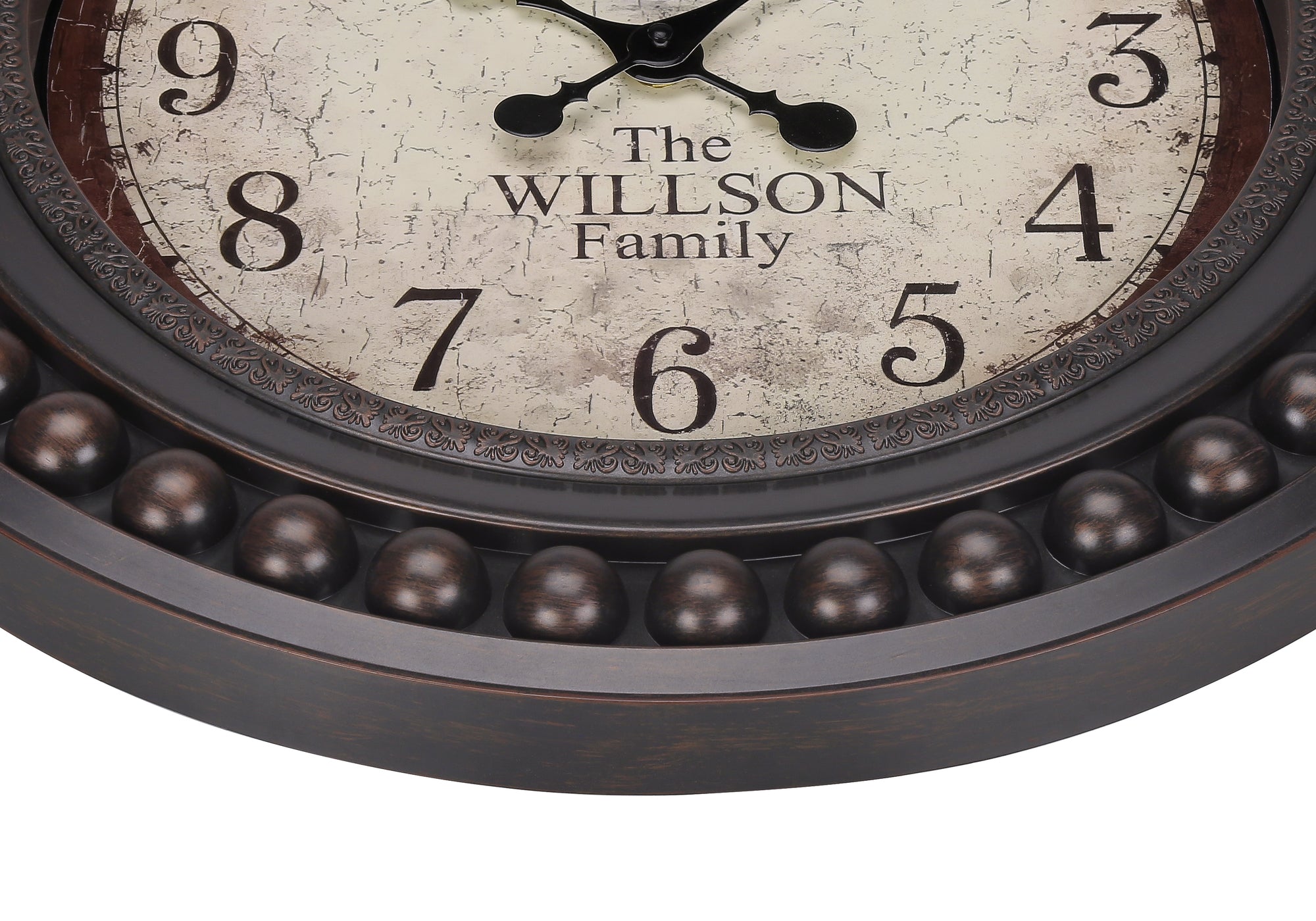HORLOGE - 20" DIA. MURALE /  BRUN ANTIQUE – I 9046