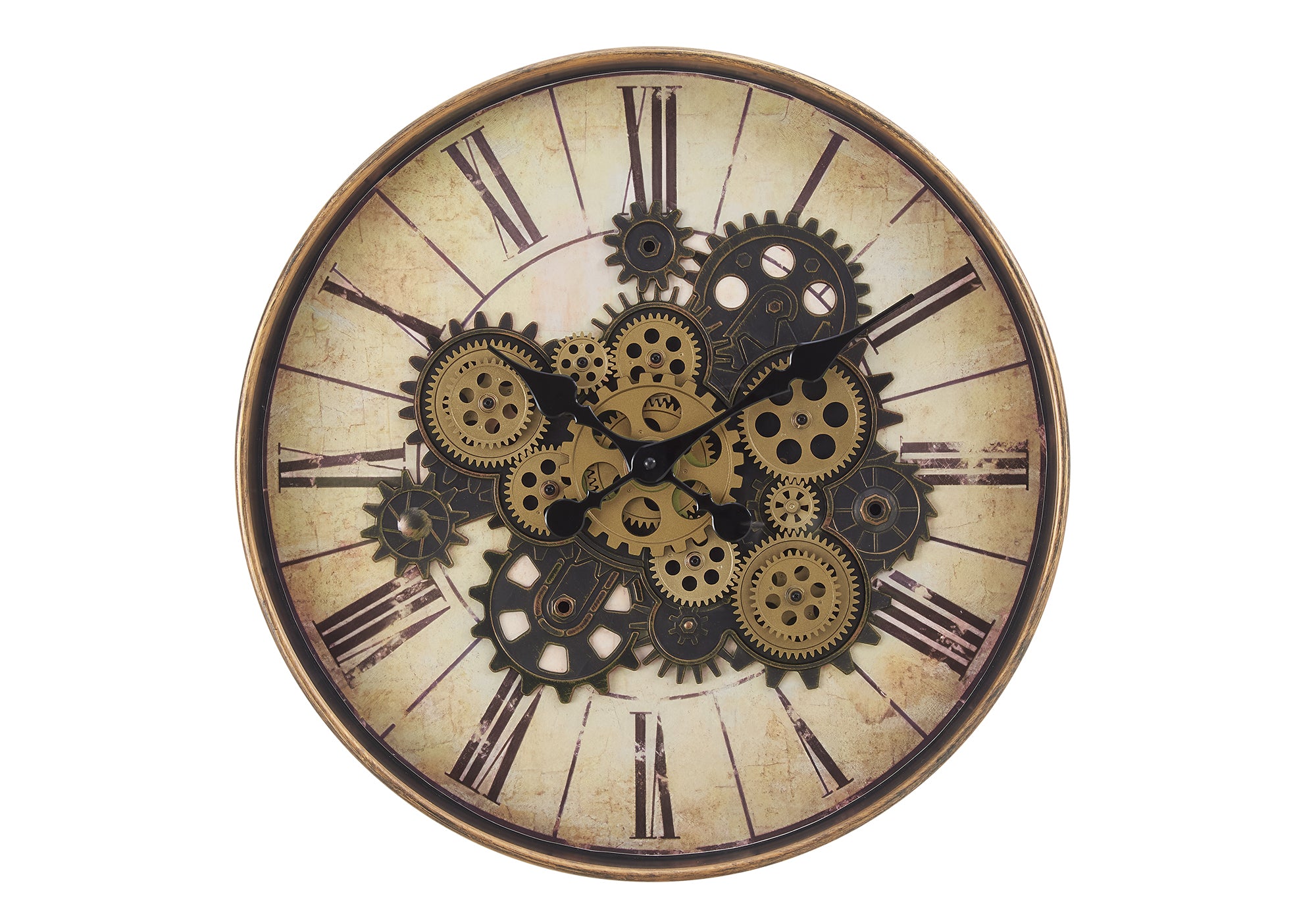 HORLOGE - 20" DIA. MURALE / MECANISME D'ENGRENAGE /  BRUN – I 9063