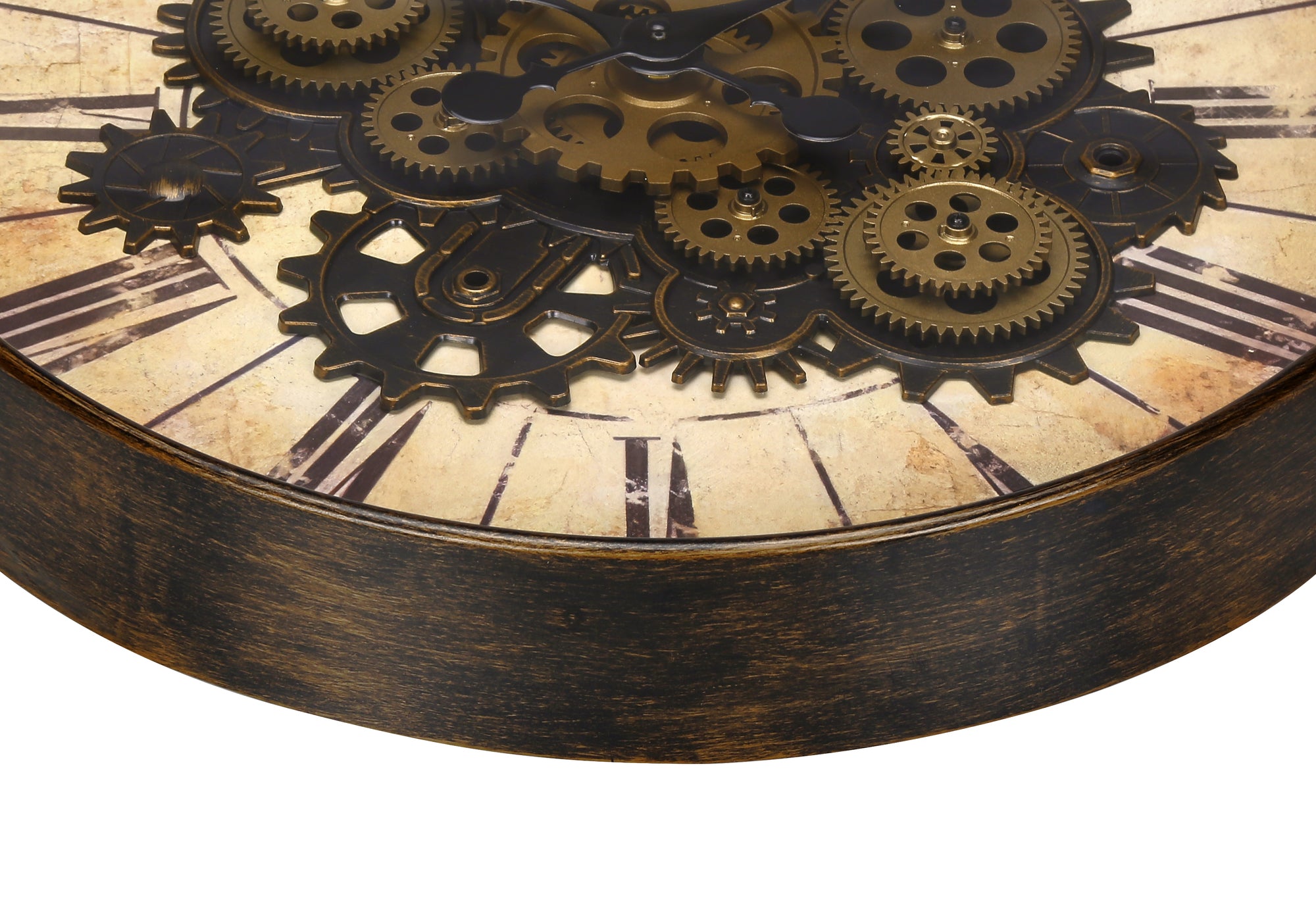 HORLOGE - 20" DIA. MURALE / MECANISME D'ENGRENAGE /  BRUN – I 9063