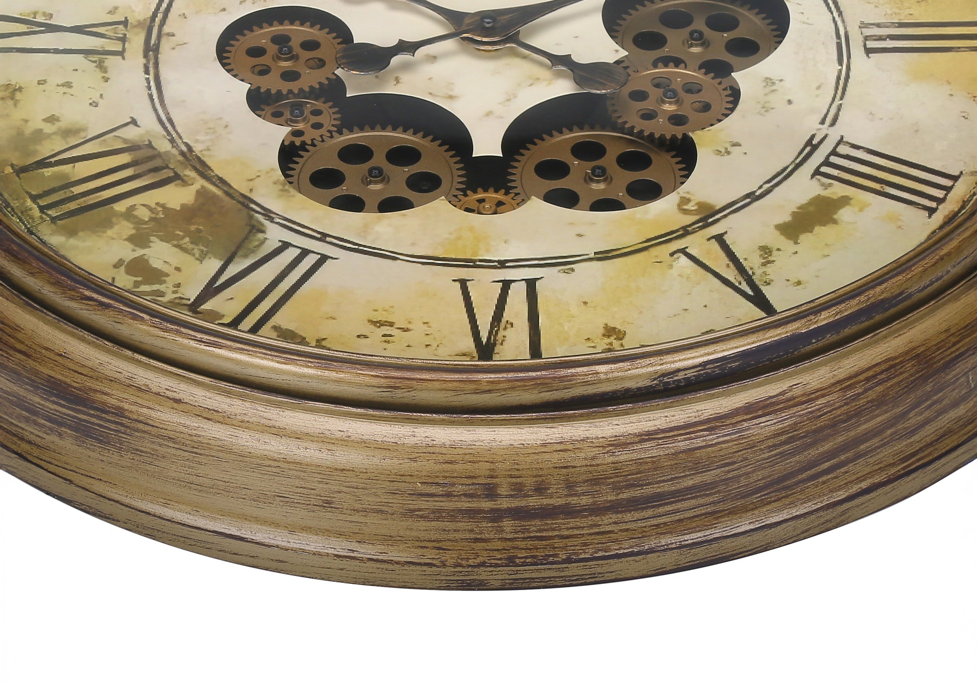HORLOGE - 23" DIA. MURALE / MECANISME D'ENGRENAGE /  BRUN – I 9071