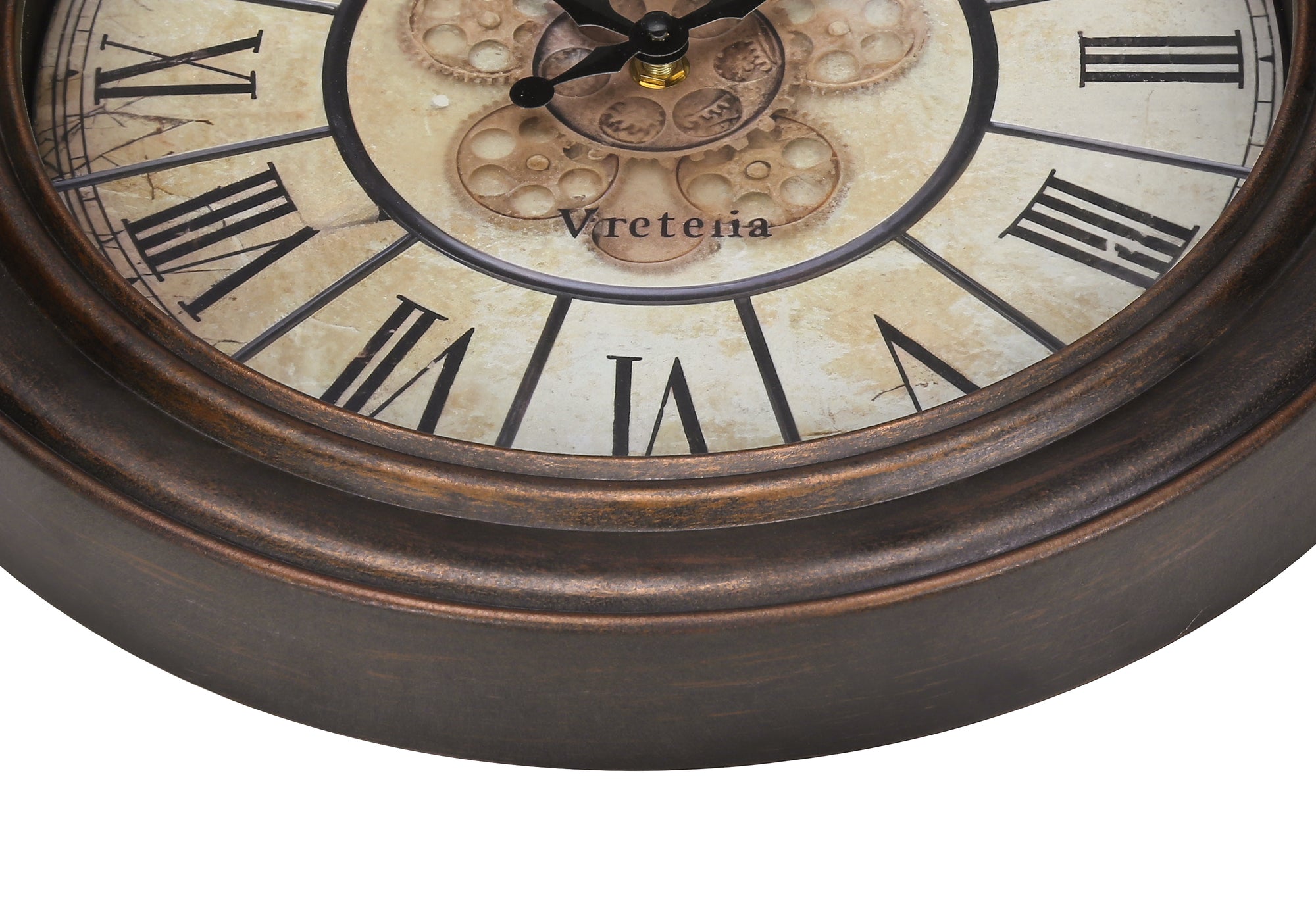 HORLOGE - 15" DIA. MURALE /  BRUN ANTIQUE – I 9081