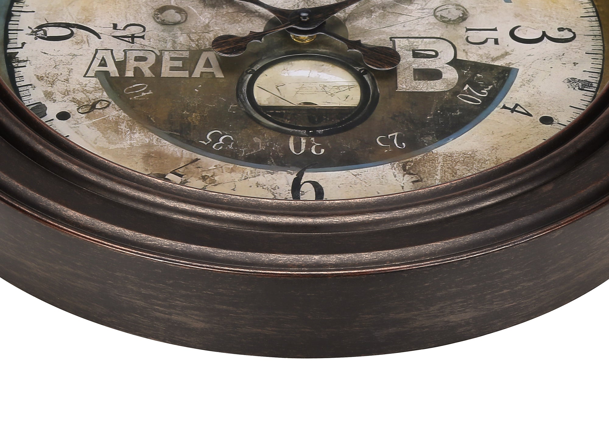 HORLOGE - 18" DIA. MURALE /  BRUN ANTIQUE – I 9090