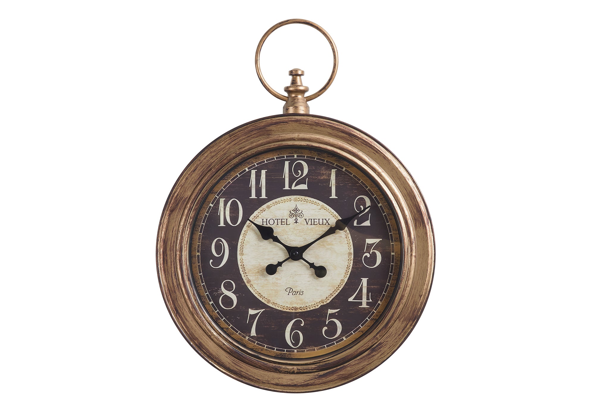 HORLOGE - 18" DIA. MURALE /  BRUN ANTIQUE – I 9092