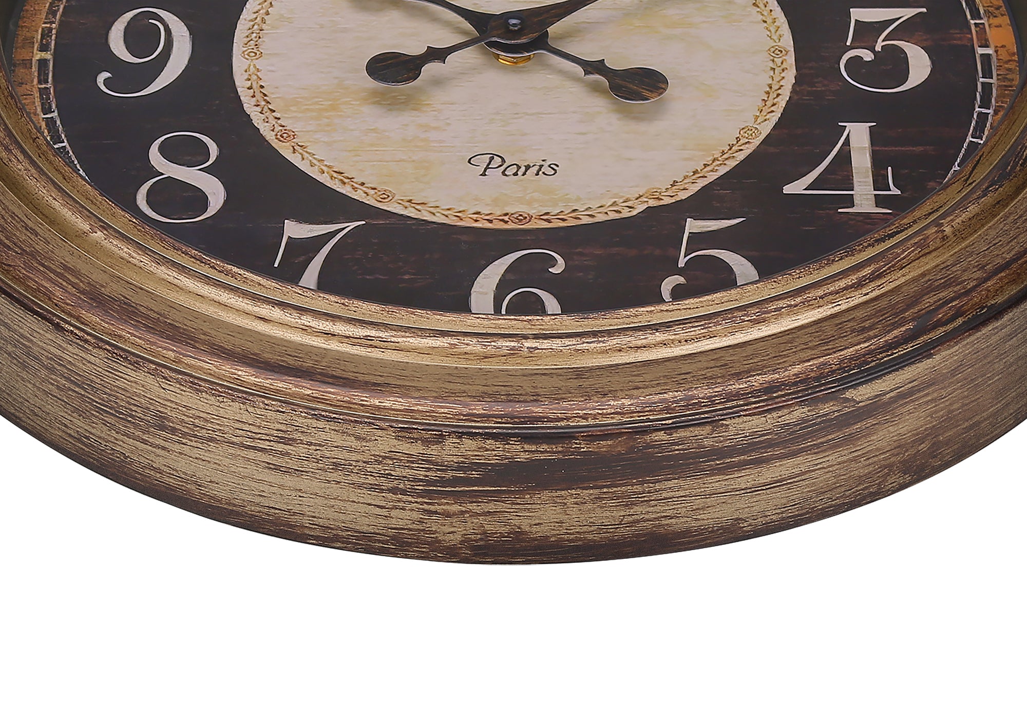 HORLOGE - 18" DIA. MURALE /  BRUN ANTIQUE – I 9092