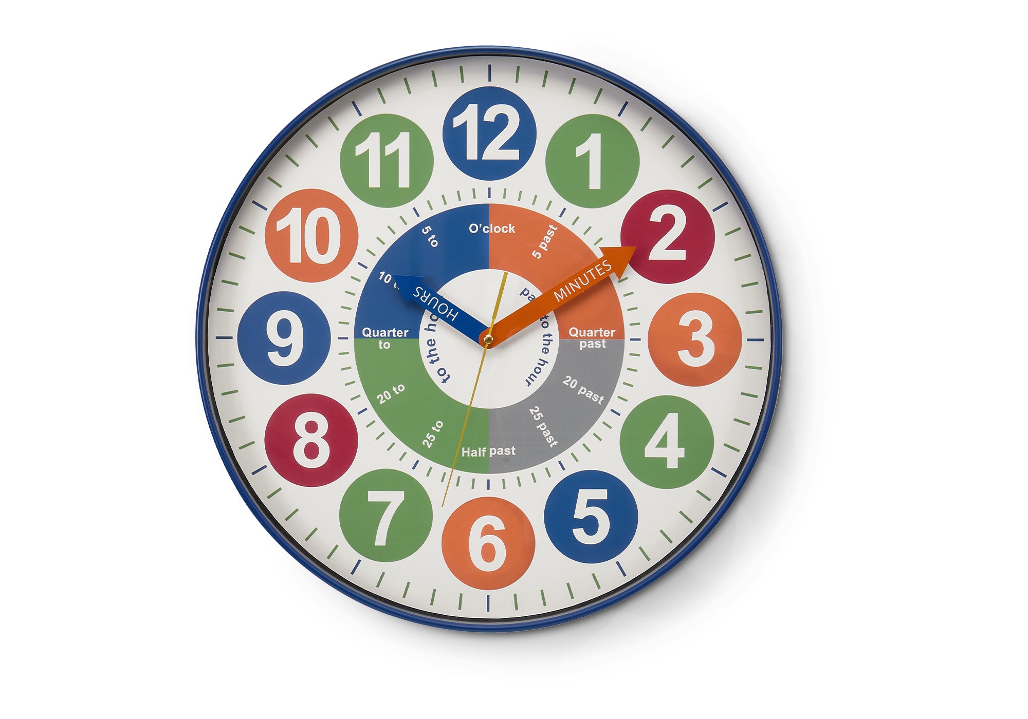 HORLOGE - 18" DIA. MURALE /  COULEUR MULTI POUR LES ENFANTS – I 9101