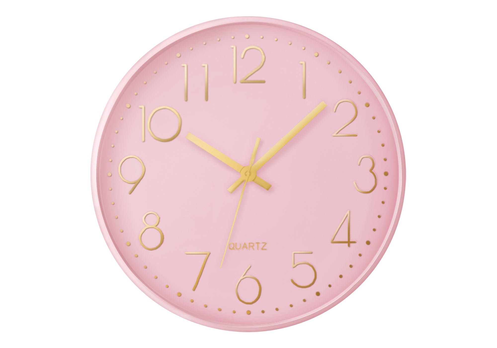 HORLOGE - 12" DIA. MURALE /  FINI ROSE – I 9108