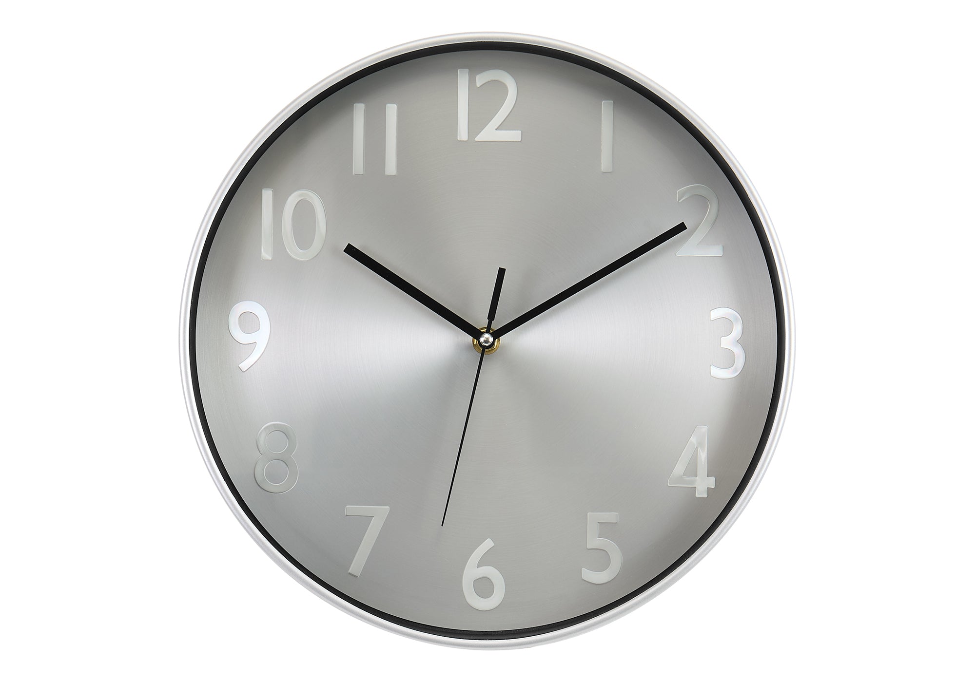 HORLOGE - 12" DIA. MURALE /  FINI ARGENT – I 9111