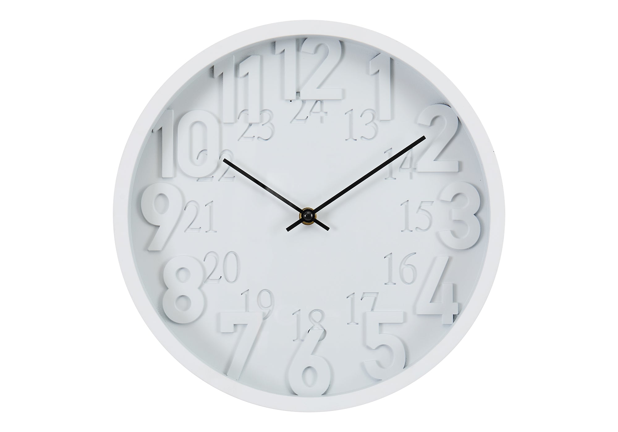 HORLOGE - 12" DIA. MURALE /  FINI BLANC – I 9118