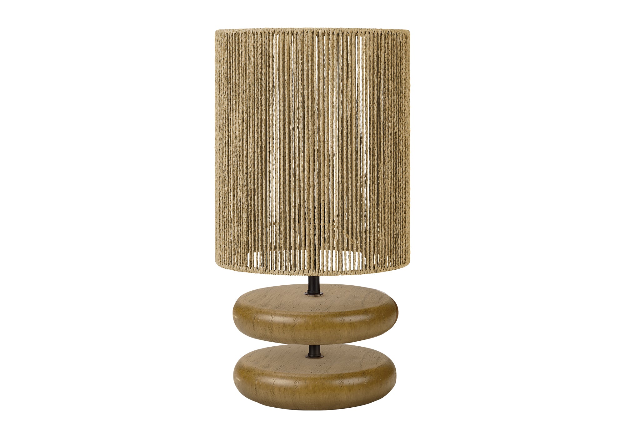 LUMINAIRE - 19"H LAMPE DE TABLE BRUN PALE RESINE / BEIGE – I 9412