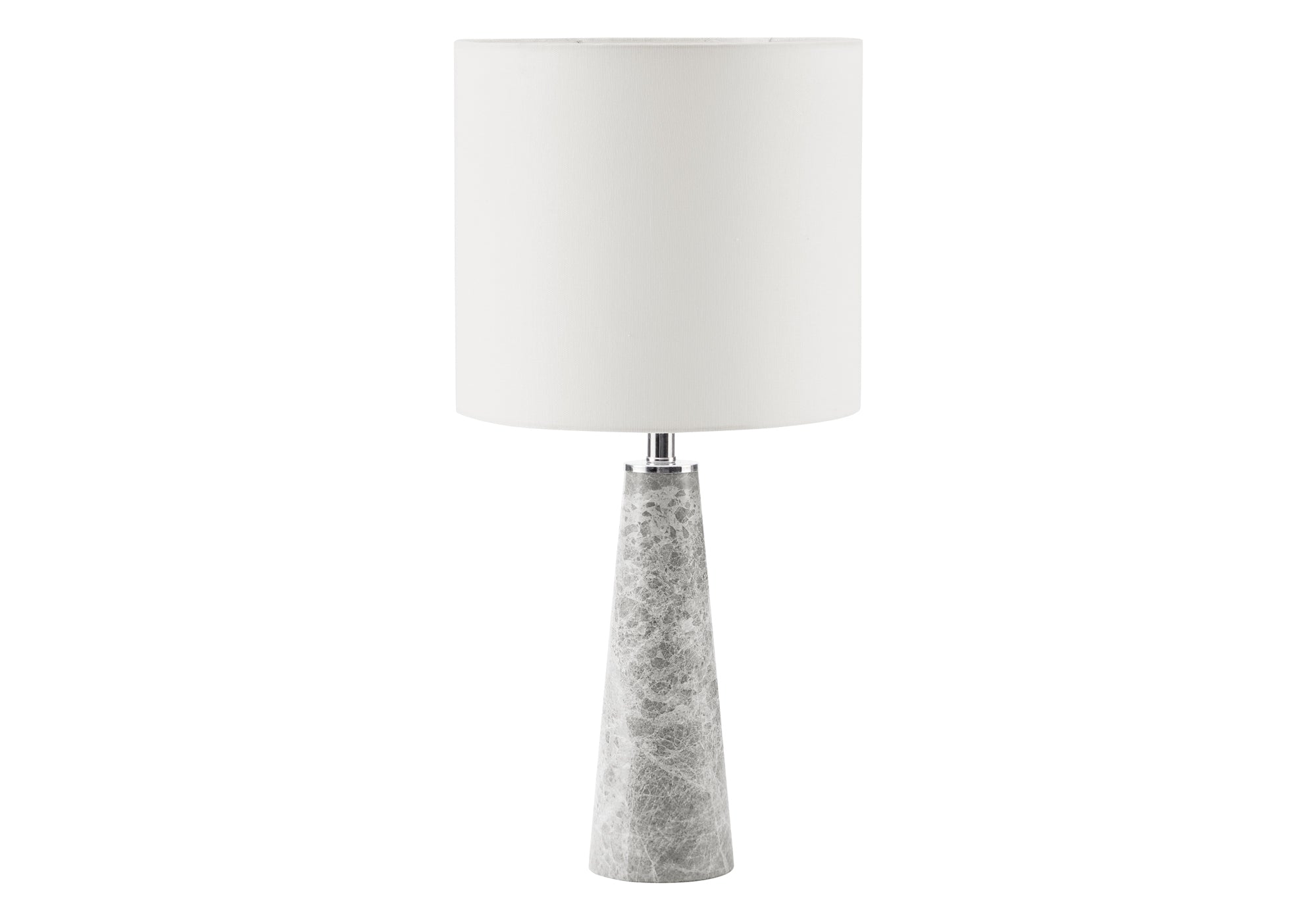 LUMINAIRE - 22"H LAMPE DE TABLE GRIS MARBRE / BLANC – I 9414