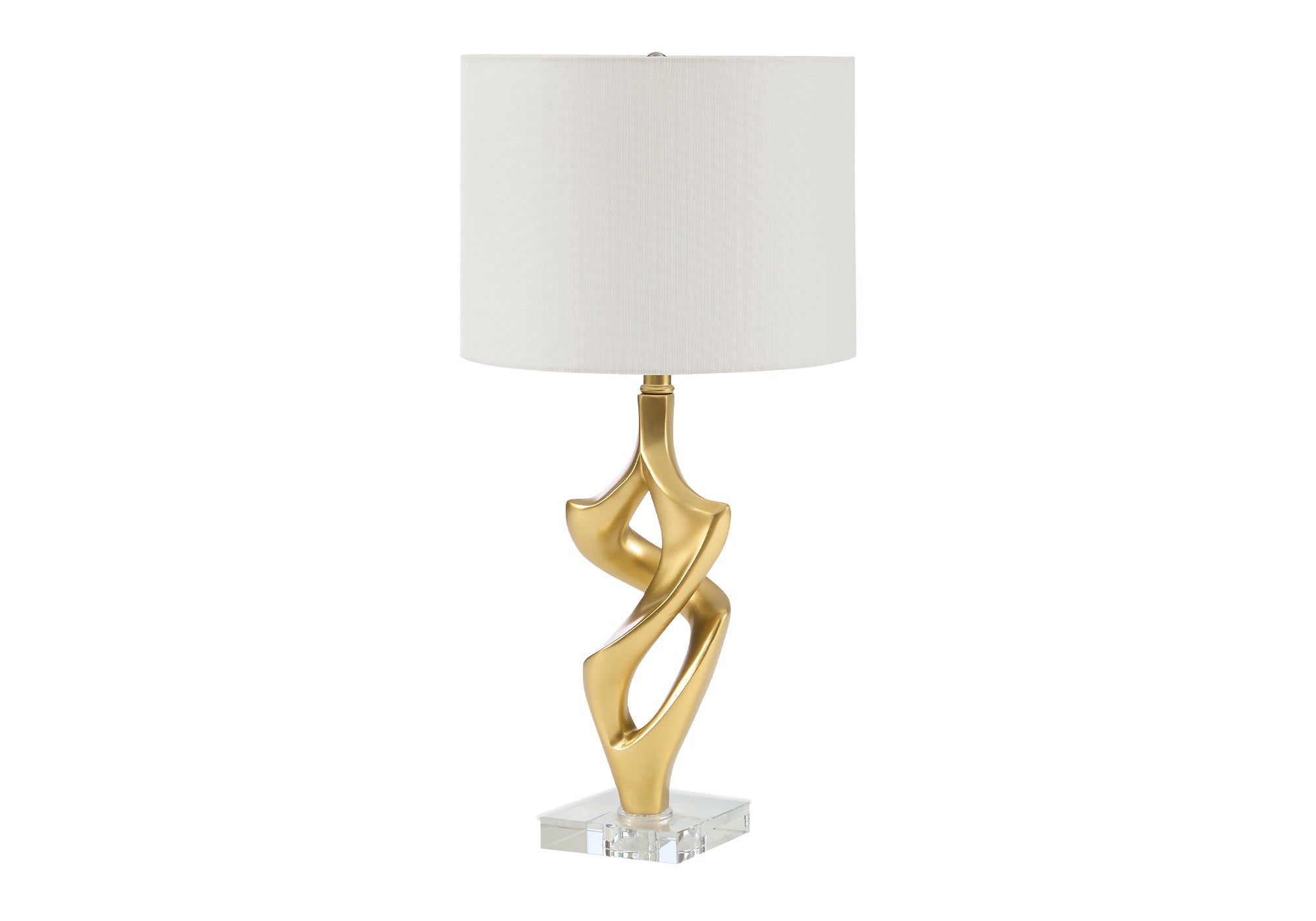 LUMINAIRE - 24"H LAMPE DE TABLE OR RESINE / IVOIRE – I 9430