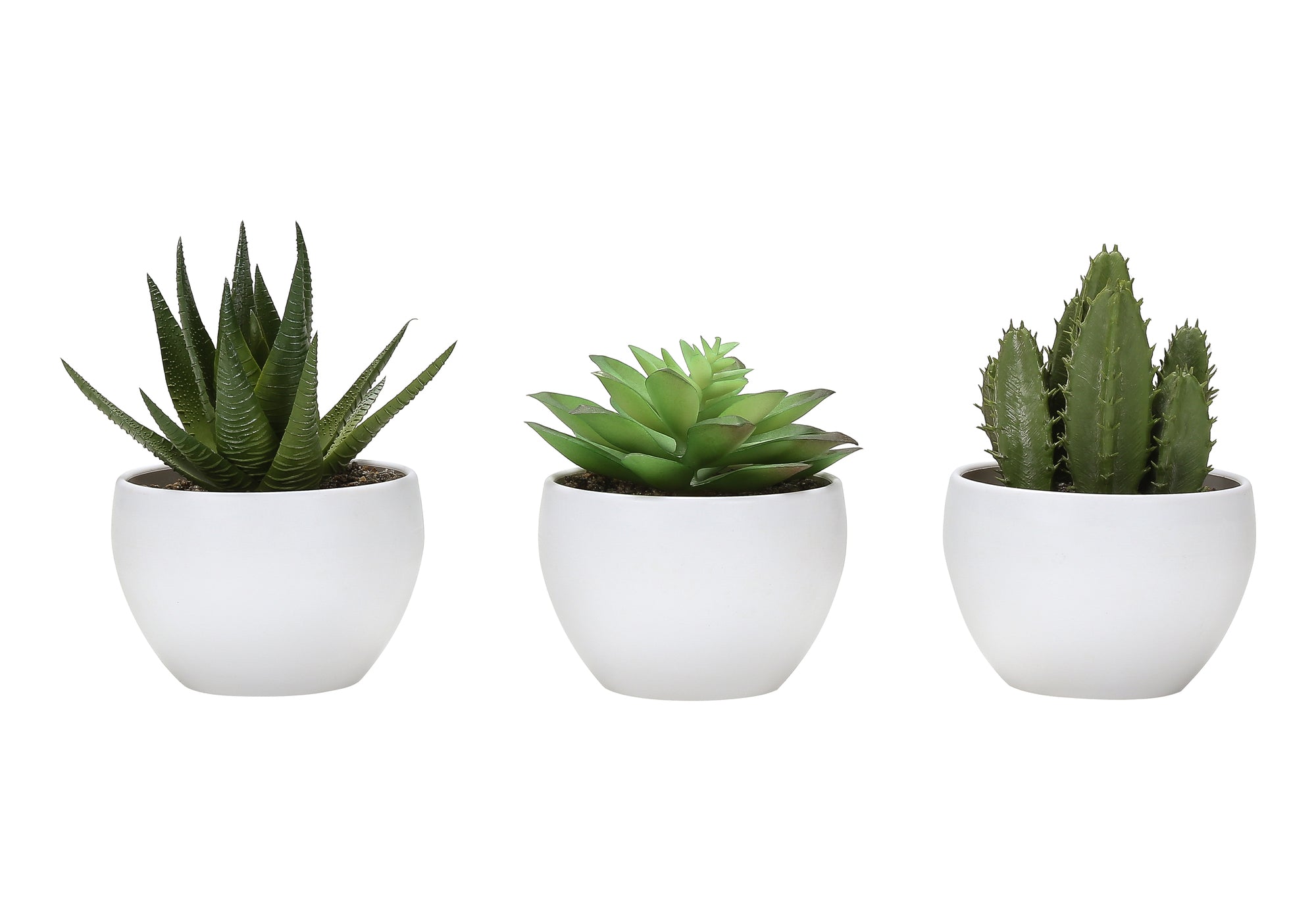 PLANTE ARTIFICIELLE - 3MCX / 6"H SUCCULENT POT BLANC 3" – I 9555