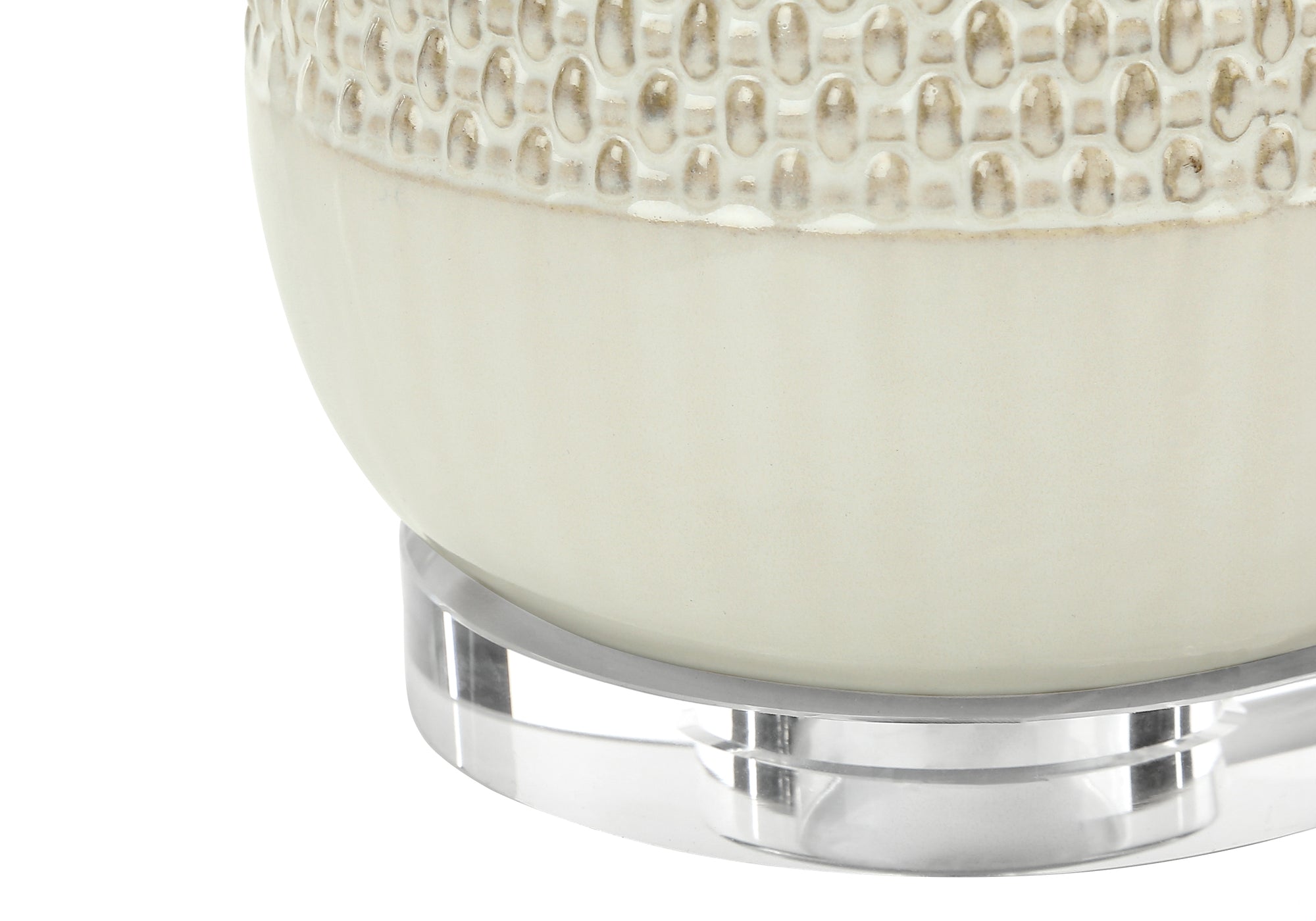 LUMINAIRE - 31"H LAMPE DE TABLE CREME CERAMIQUE / BEIGE – I 9605.
