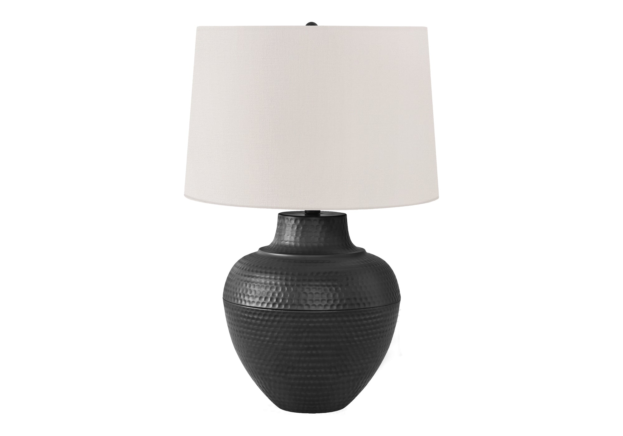 LUMINAIRE - 26"H LAMPE DE TABLE NOIR METAL / IVOIRE – I 9615.