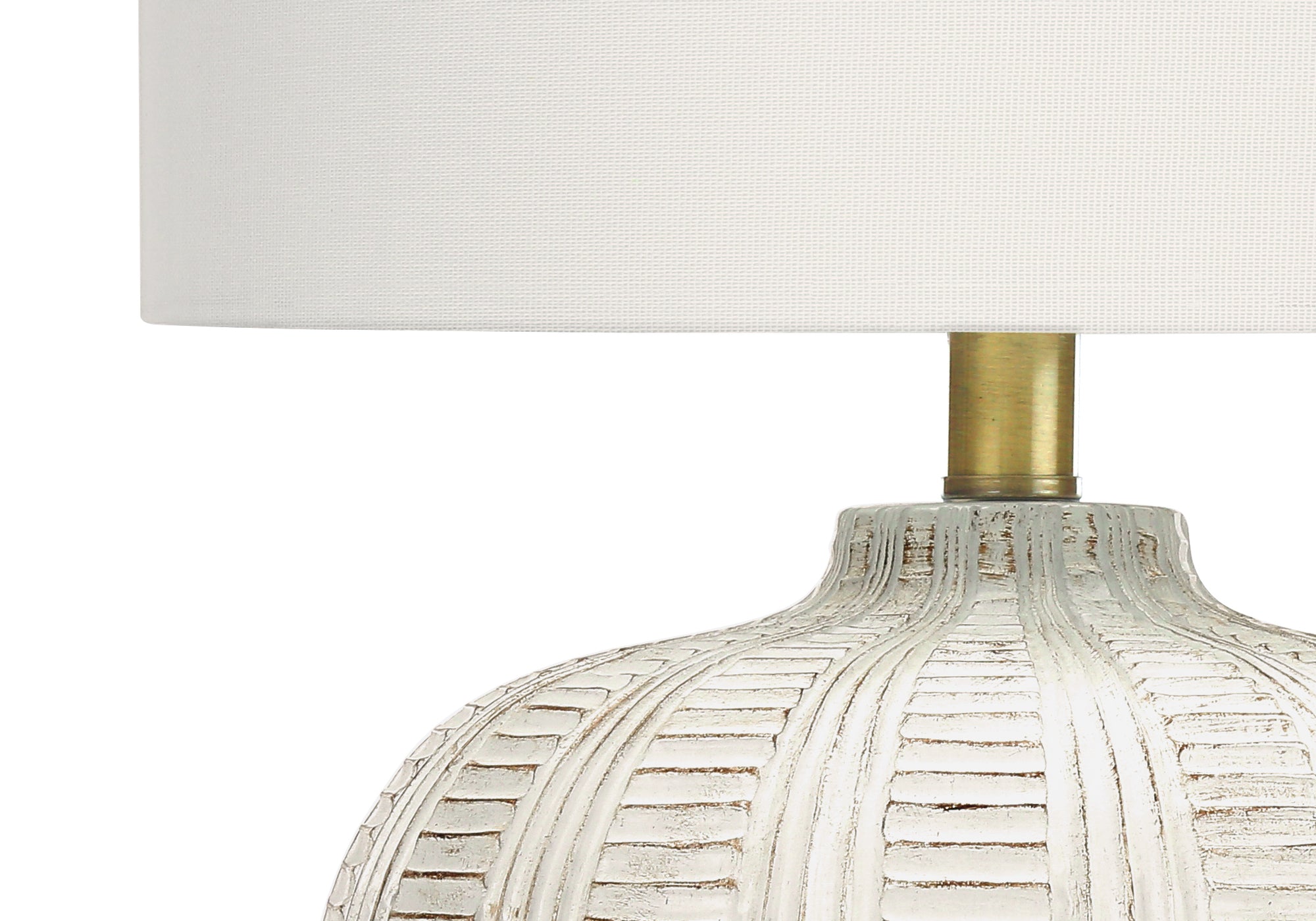 LUMINAIRE - 21"H LAMPE DE TABLE CREME RESINE / IVOIRE – I 9617.