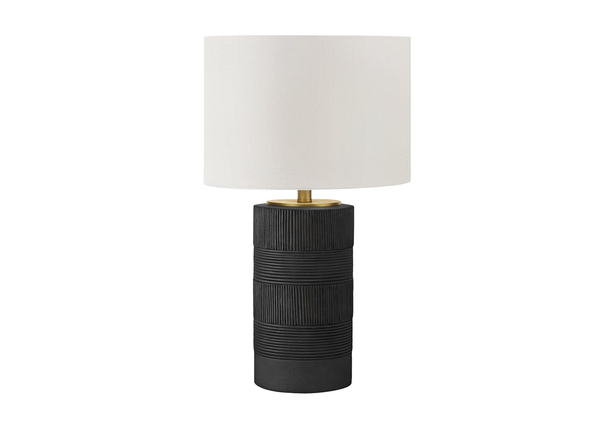 LUMINAIRE - 24"H LAMPE DE TABLE NOIR RESINE / IVOIRE – I 9619.